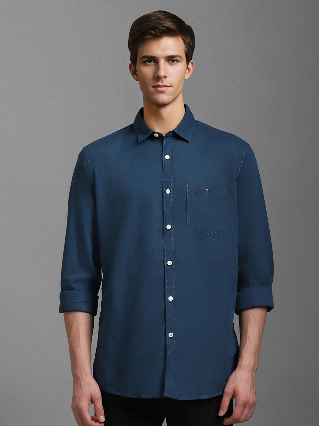 Louis Philippe Jeans Men Spread Collar Solid Cotton Slim Fit Casual Shirt, Navy blue
Louis Philippe Jeans Men Spread Collar Solid Cotton Slim Fit Casual Shirt, Navy blue