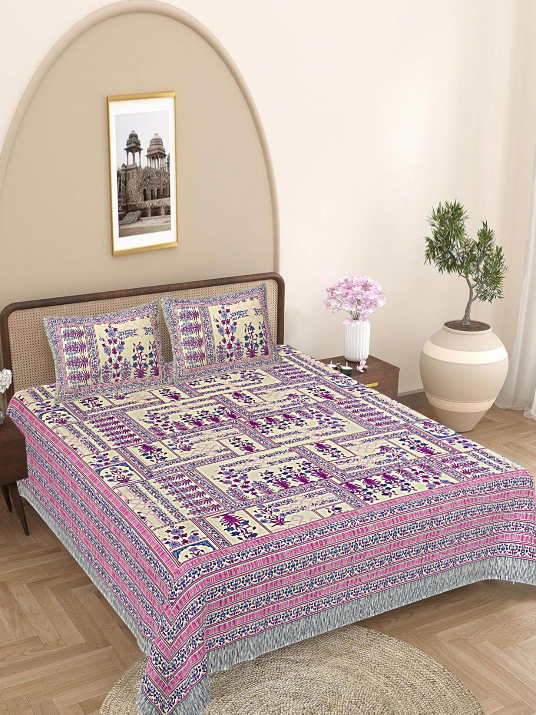 FrionKandy Living Purple Floral Printed 180 TC Cotton King Bedsheet Set 2.12 m x 2.62 m
FrionKandy Living Purple Floral Printed 180 TC Cotton King Bedsheet Set 2.12 m x 2.62 m