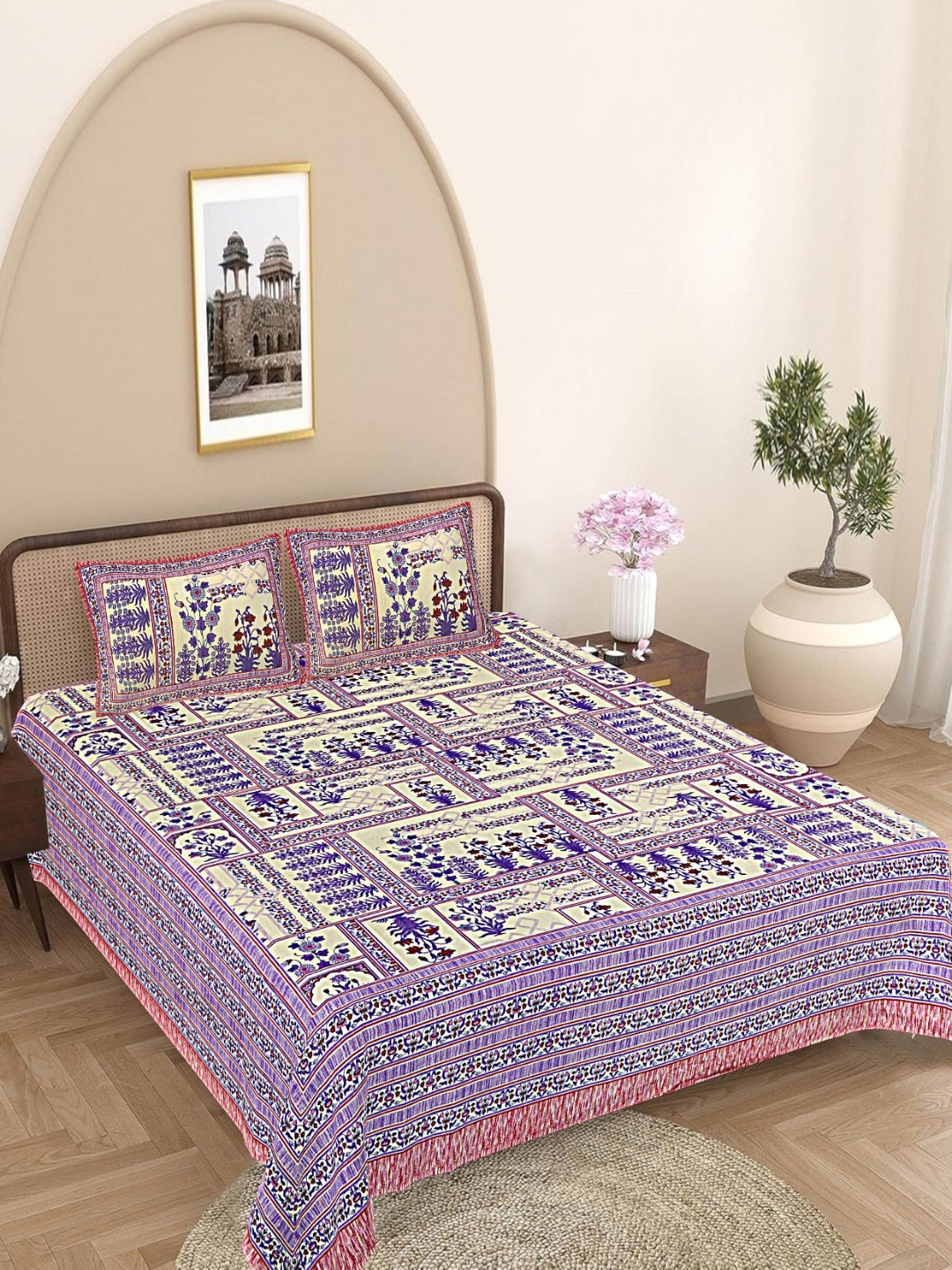FrionKandy Living Purple Floral Printed 180 TC Cotton King Bedsheet Set 2.12 m x 2.62 m
FrionKandy Living Purple Floral Printed 180 TC Cotton King Bedsheet Set 2.12 m x 2.62 m