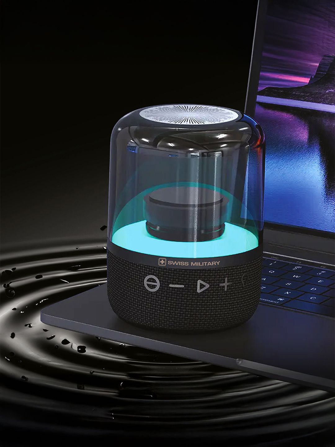 SWISS MILITARY Rainbow 8W Portable Wireless Bluetooth Speaker With RGB Light, Black
SWISS MILITARY Rainbow 8W Portable Wireless Bluetooth Speaker With RGB Light, Black