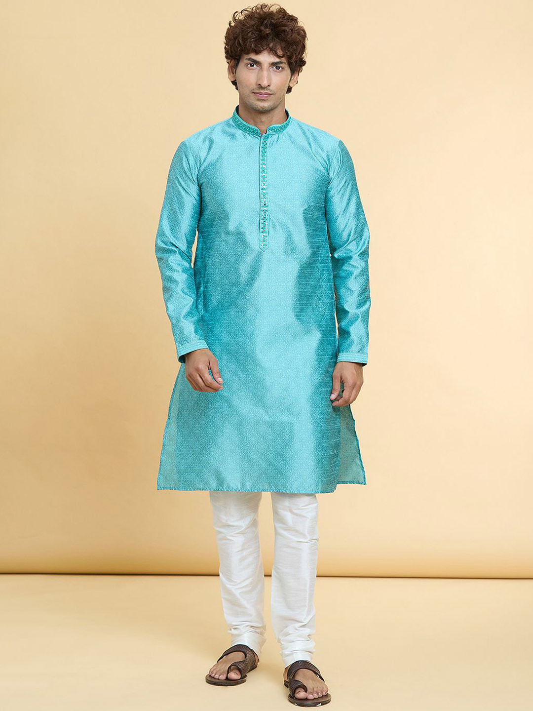 Arihant Rai Sinha Floral Woven Design Straight Mirror Work Kurta with Churidar, Blue
Arihant Rai Sinha Floral Woven Design Straight Mirror Work Kurta with Churidar, Blue