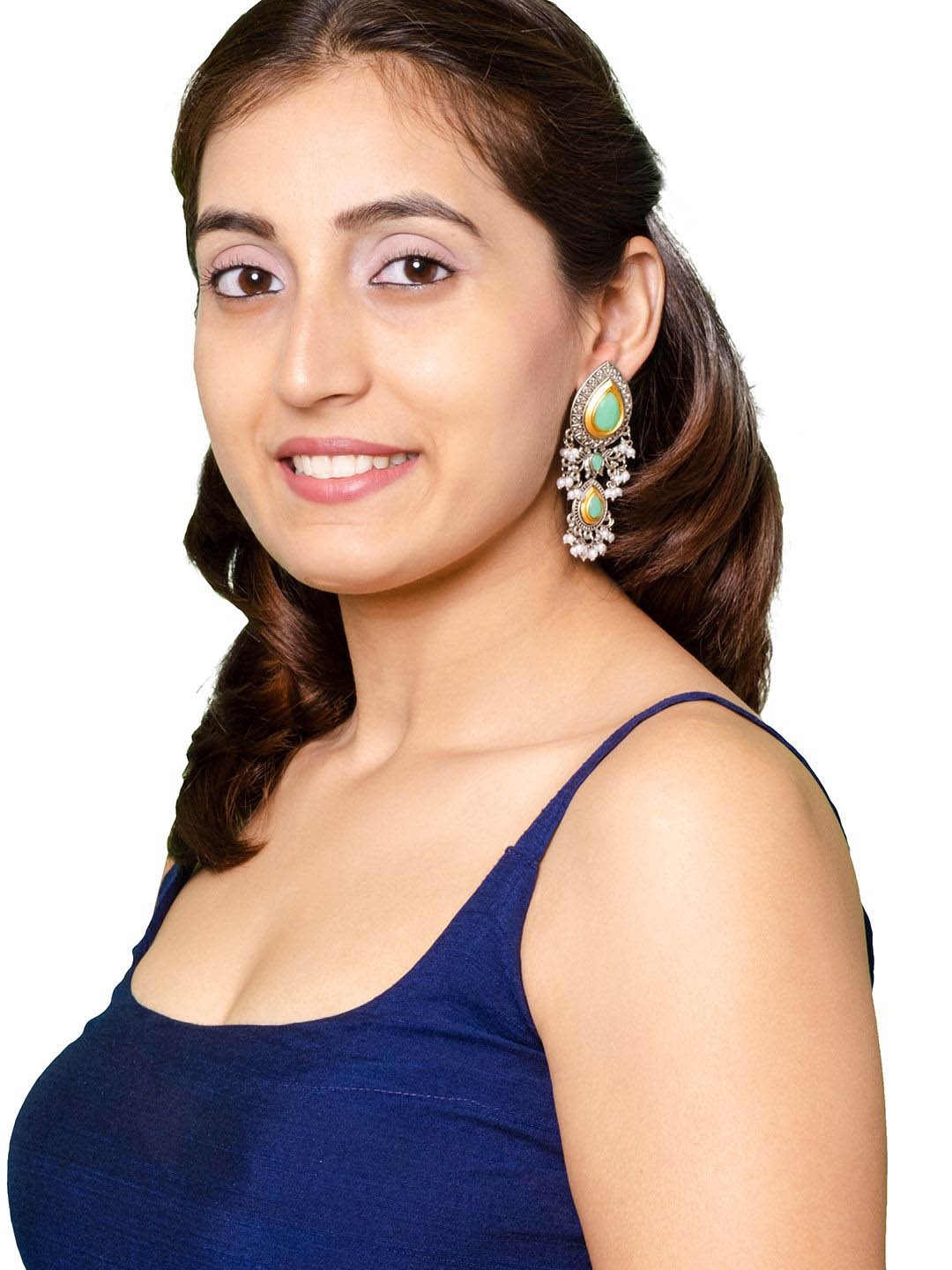Shining Jewel - By Shivansh Silver-Plated Contemporary Cubic Zirconia Drop Earrings, Lime green
Shining Jewel - By Shivansh Silver-Plated Contemporary Cubic Zirconia Drop Earrings, Lime green