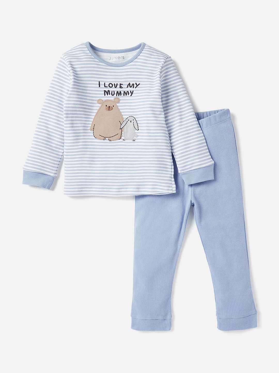 Juniors by Babyshop Infants Boys Pure Cotton Long Sleeves Graphic Printed Night Suit, Blue
Juniors by Babyshop Infants Boys Pure Cotton Long Sleeves Graphic Printed Night Suit, Blue