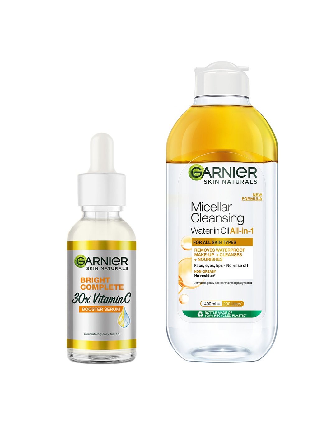 Garnier Set of Bright Complete Face Serum 30ml & Oil infused Micellar Water 400ml, Yellow
Garnier Set of Bright Complete Face Serum 30ml & Oil infused Micellar Water 400ml, Yellow