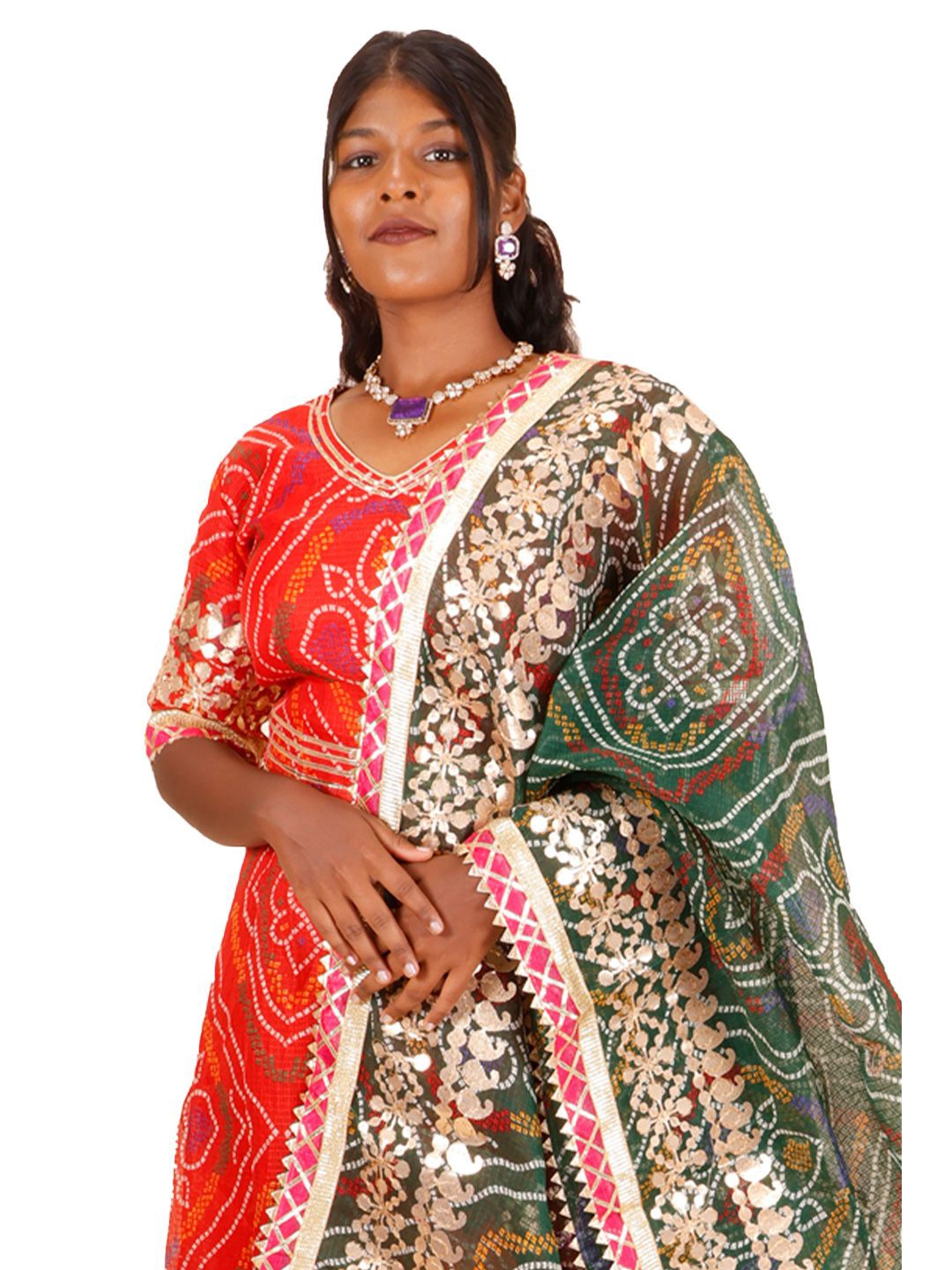 Avishya Bandhani Printed Gotta Patti Pure Cotton Semi-Stitched Lehenga Choli, Orange
Avishya Bandhani Printed Gotta Patti Pure Cotton Semi-Stitched Lehenga Choli, Orange