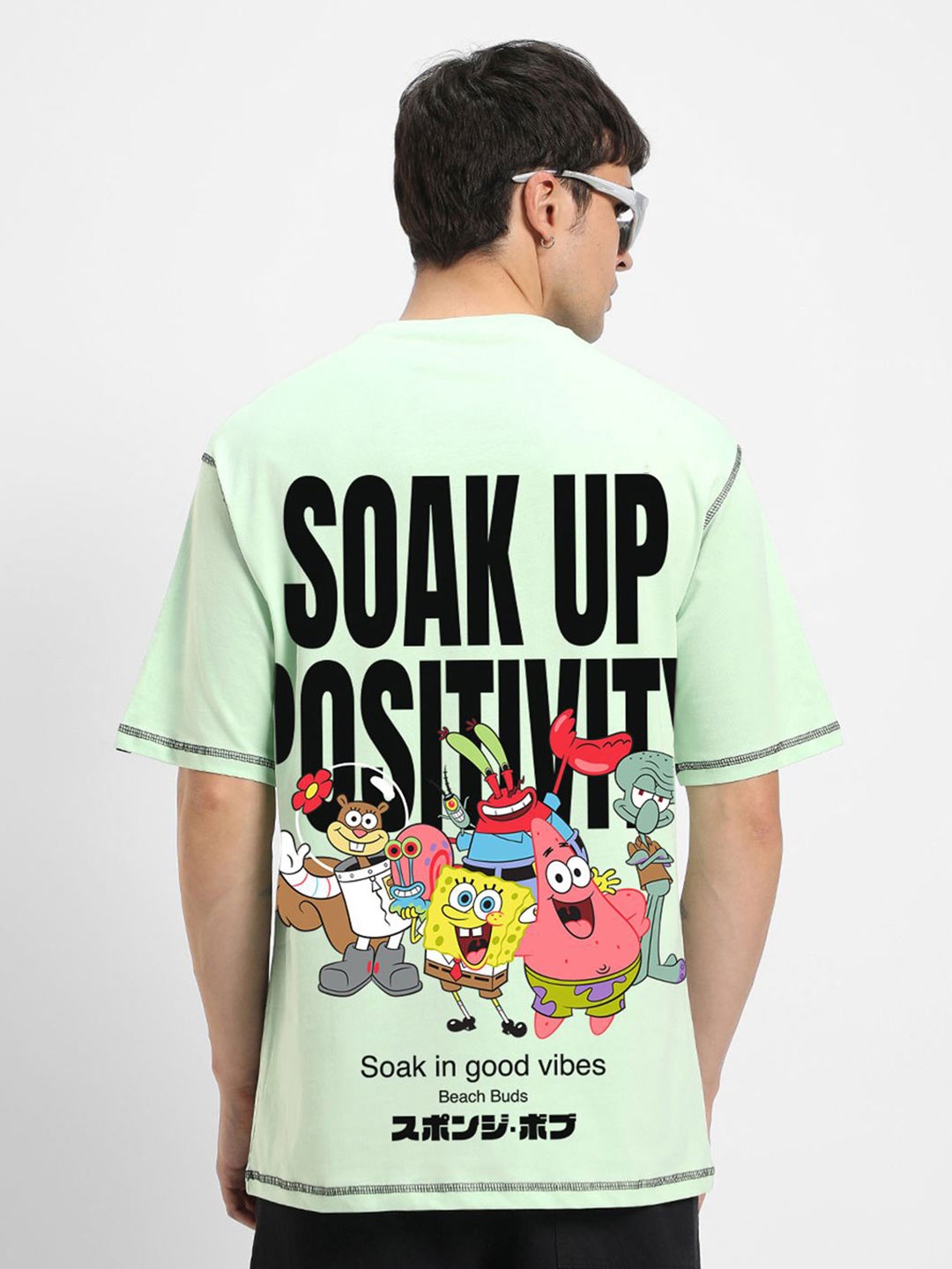Bewakoof Men Graphic Printed Round Neck Pure Cotton Oversized Spongebob T-shirt, Green
Bewakoof Men Graphic Printed Round Neck Pure Cotton Oversized Spongebob T-shirt, Green