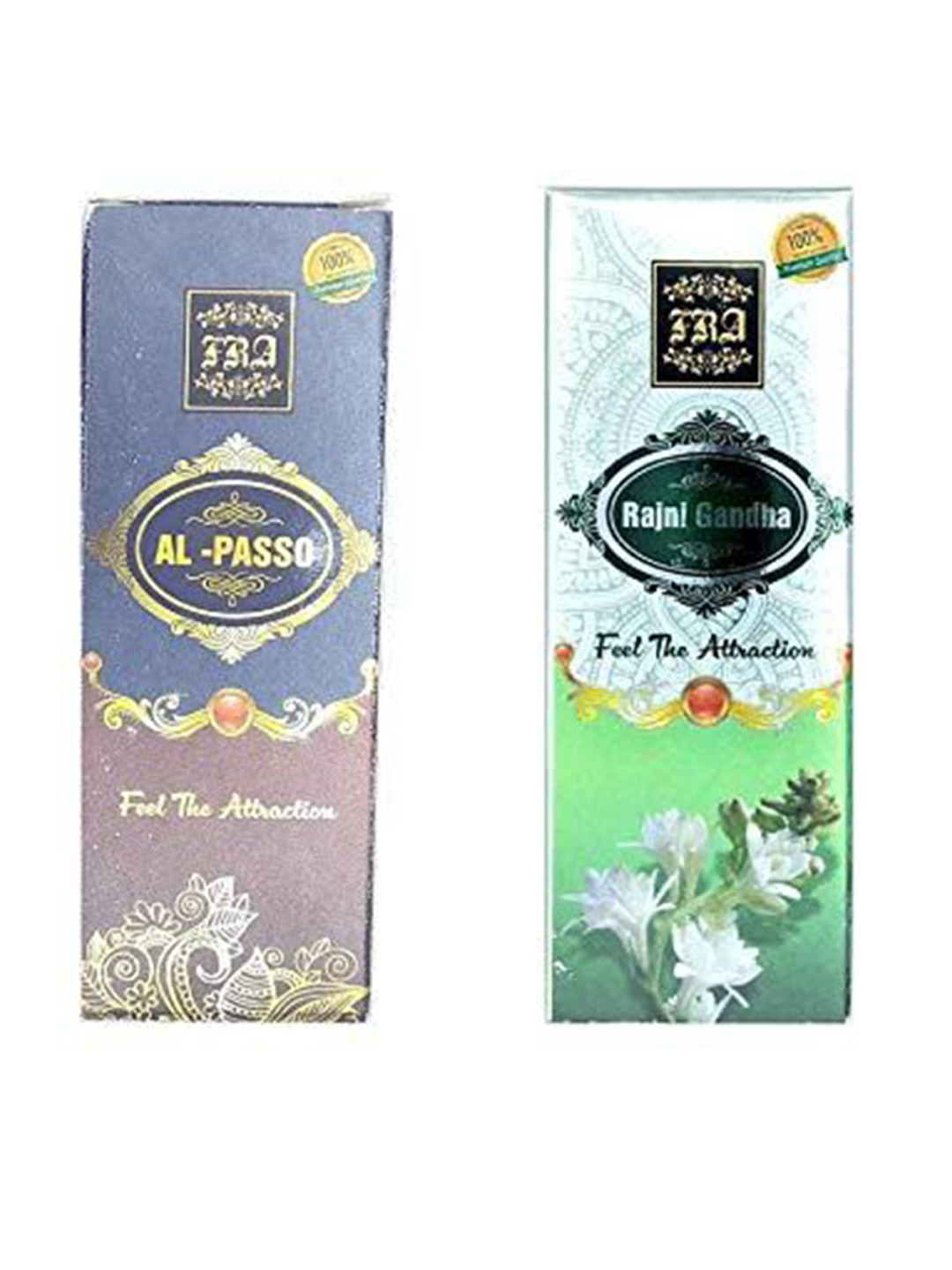 RAVIOUR LIFESTYLE Set Of 2 Al Passo & Rajni Gandha Alcohol-Free Roll On Attar - 8 ml Each, Transparent
RAVIOUR LIFESTYLE Set Of 2 Al Passo & Rajni Gandha Alcohol-Free Roll On Attar - 8 ml Each, Transparent