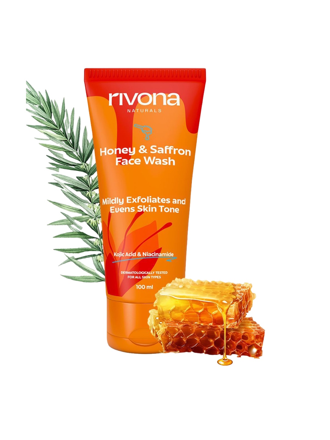 Rivona Naturals Honey & Saffron Face Wash For Mild Exfoliating & Evens Skin Tone - 100 ml, Orange
Rivona Naturals Honey & Saffron Face Wash For Mild Exfoliating & Evens Skin Tone - 100 ml, Orange