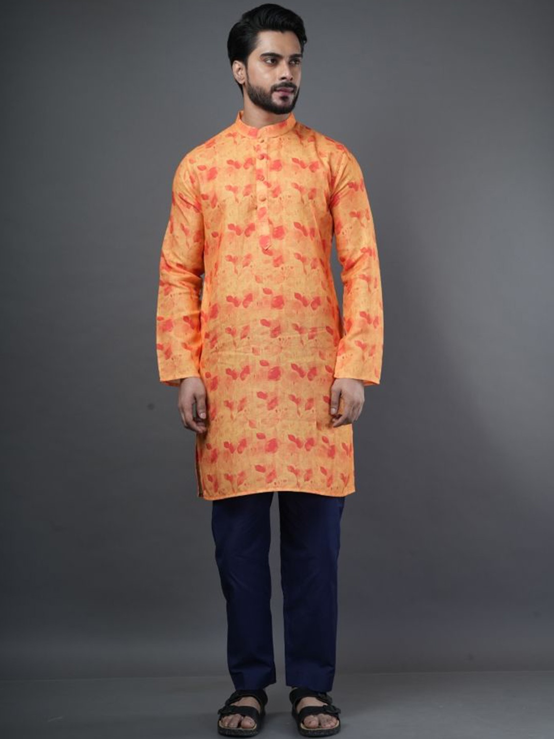 ARYA Abstract Printed Mandarin Collar Long Sleeves Regular Linen Straight Kurta, Yellow
ARYA Abstract Printed Mandarin Collar Long Sleeves Regular Linen Straight Kurta, Yellow