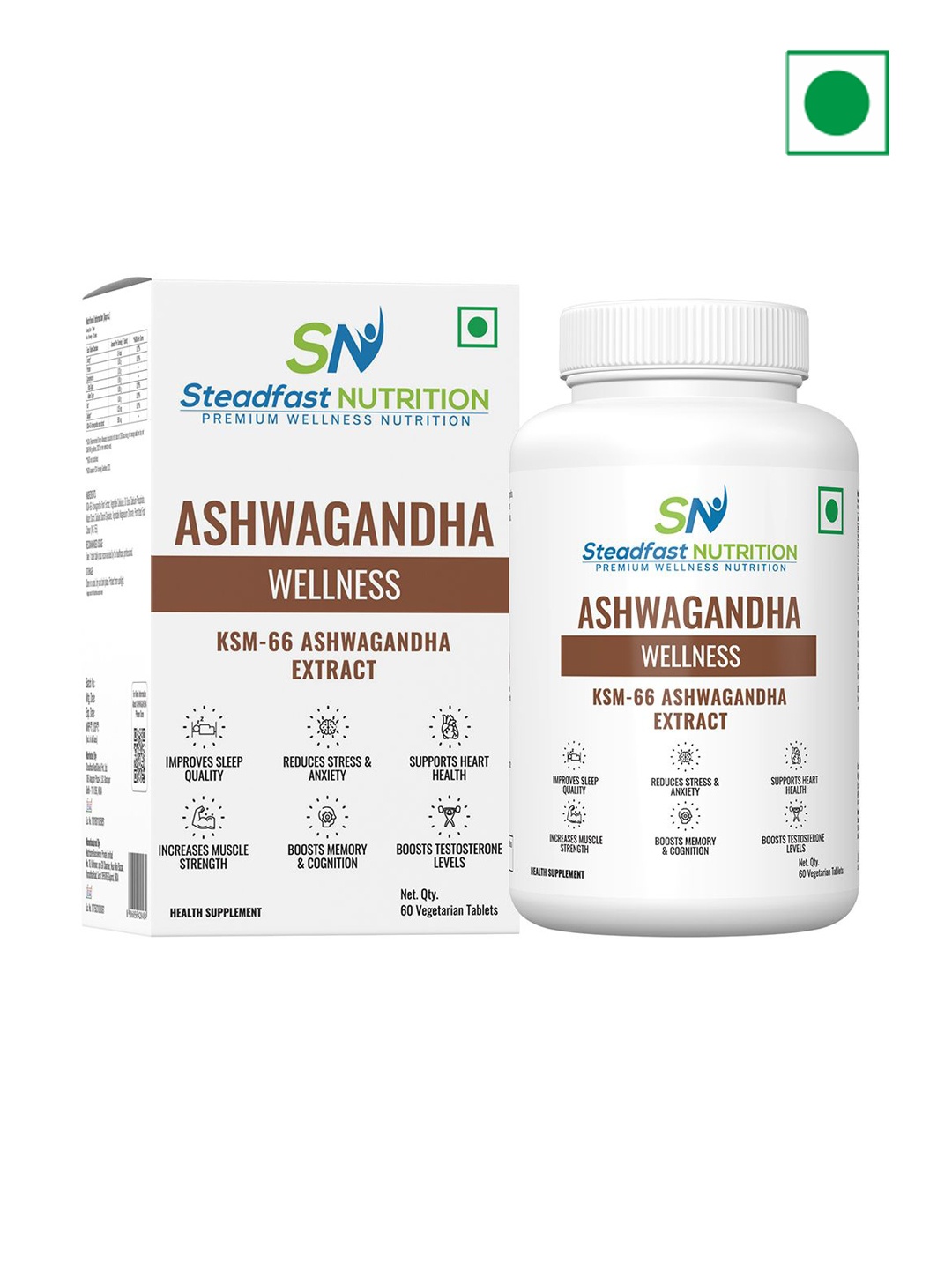 Steadfast Nutrition Ashwagandha 66 GSM Extract for Stress Relief & Energy Balance 60 Tablets, White
Steadfast Nutrition Ashwagandha 66 GSM Extract for Stress Relief & Energy Balance 60 Tablets, White
