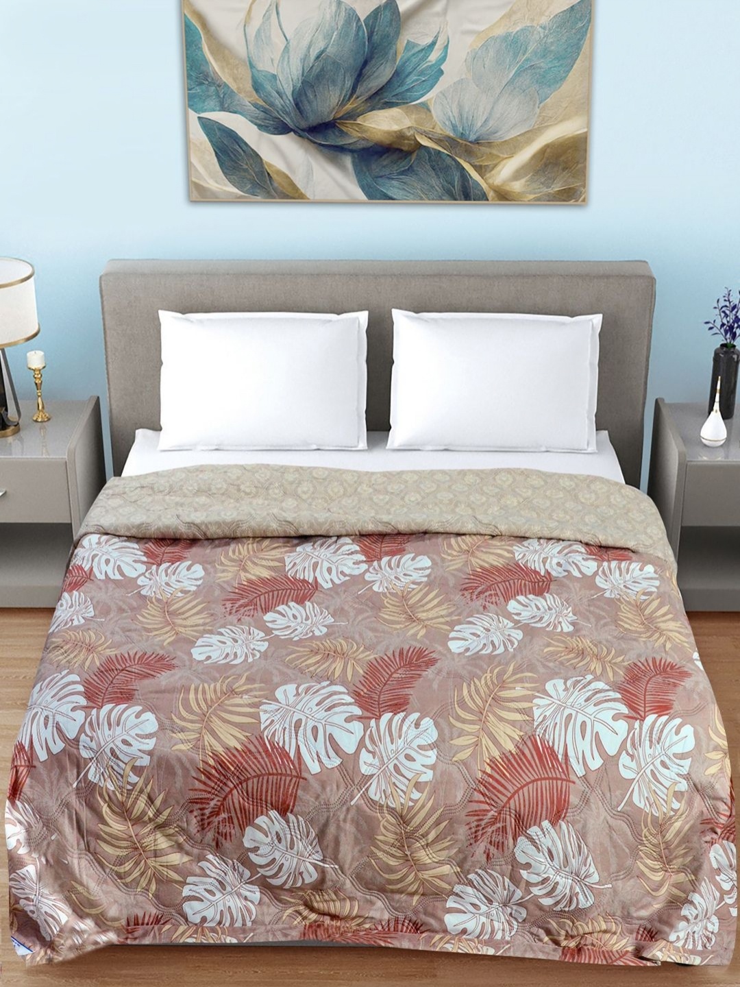 FABINALIV Brown & White Floral Mild Winter 350 GSM Double Bed Quilted Reversible Comforter
FABINALIV Brown & White Floral Mild Winter 350 GSM Double Bed Quilted Reversible Comforter