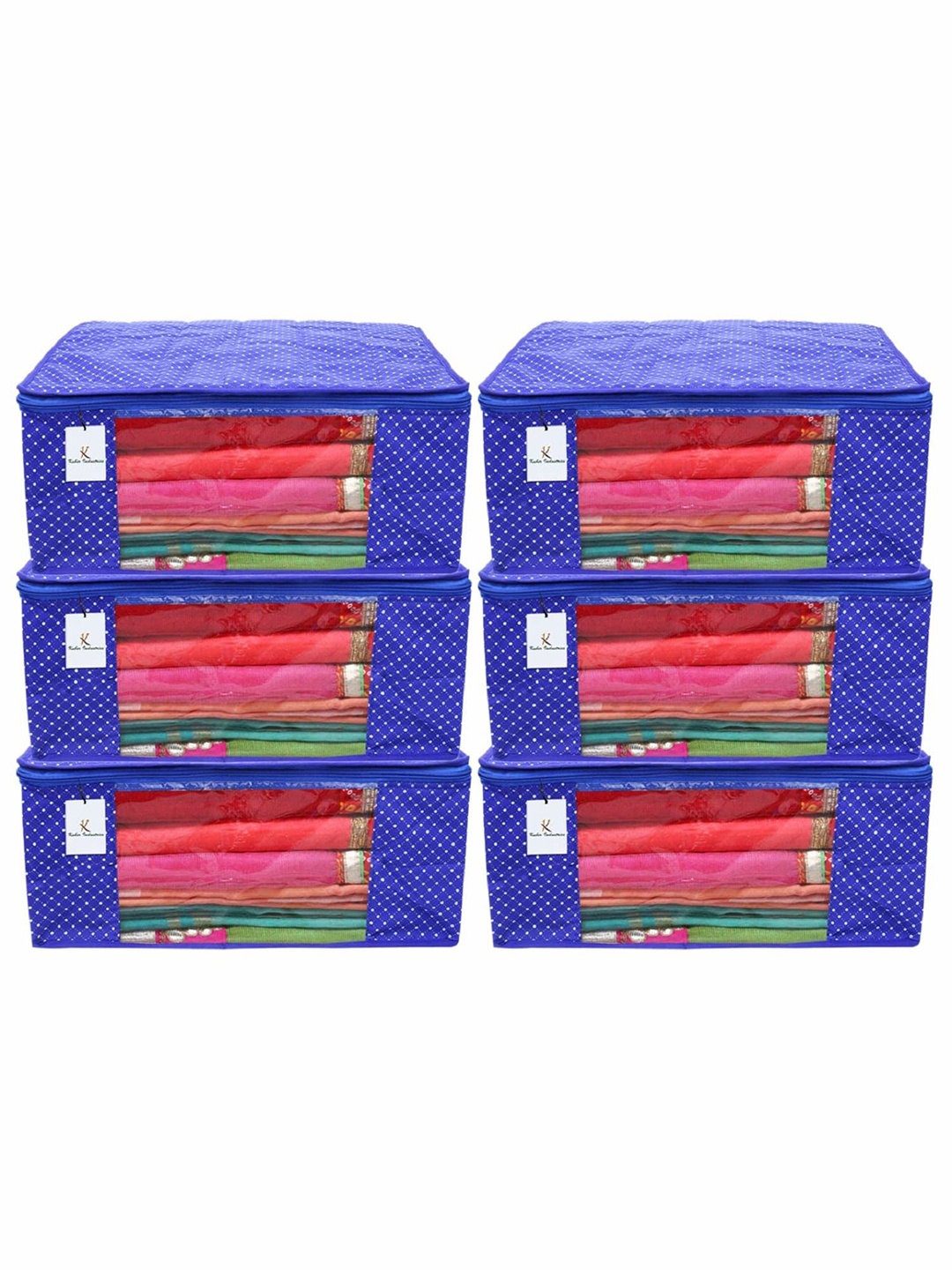 Kuber Industries Blue & White 6 Pieces Polka Dots Printed Cotton Saree Cover Organisers
Kuber Industries Blue & White 6 Pieces Polka Dots Printed Cotton Saree Cover Organisers