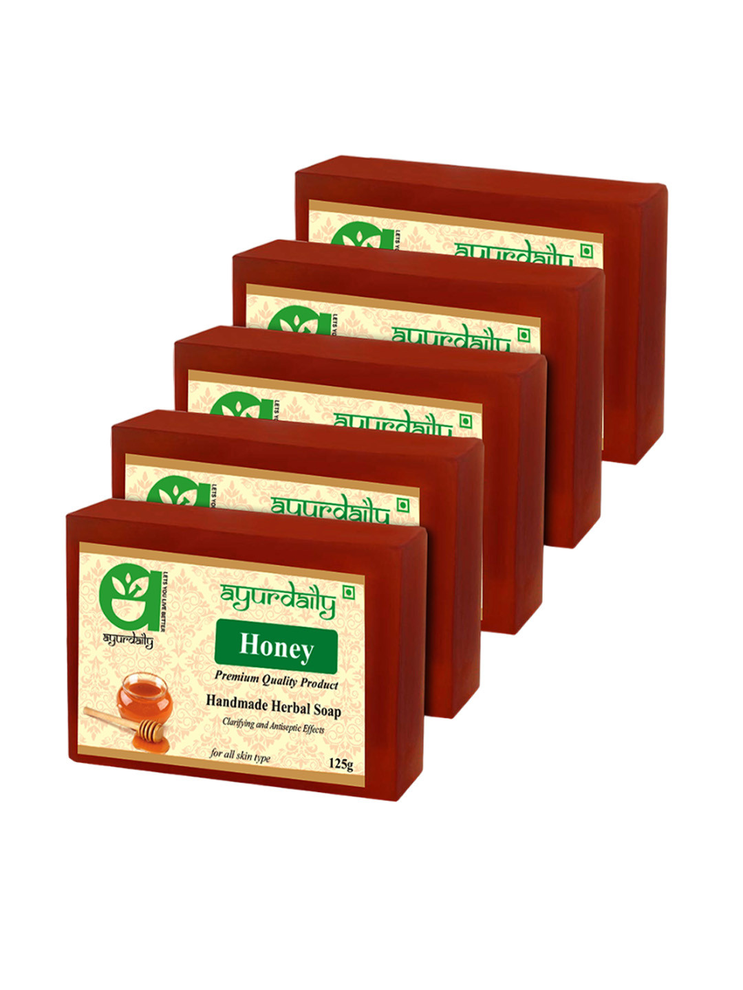 Ayurdaily Set Of 5 Honey Glycerin Soap For Deep Deep Cleansing - 125 g Each, Beige
Ayurdaily Set Of 5 Honey Glycerin Soap For Deep Deep Cleansing - 125 g Each, Beige