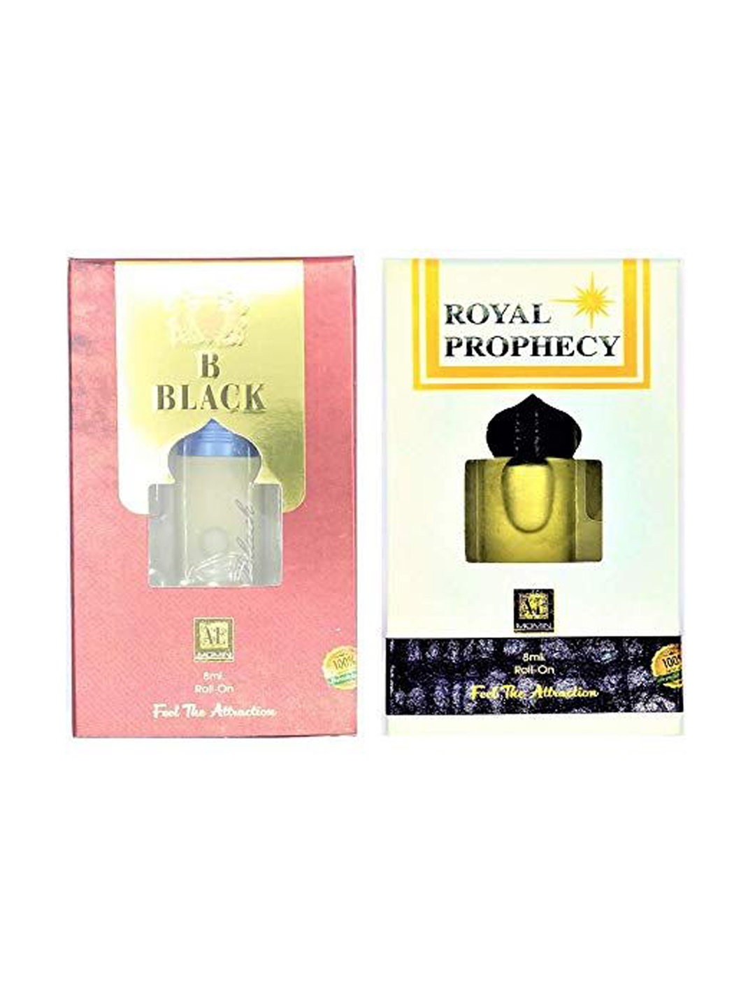RAVIOUR LIFESTYLE Feel The Attraction Set Of 2 B Black & Royal Prophecy Attar - 8ml Each, Transparent
RAVIOUR LIFESTYLE Feel The Attraction Set Of 2 B Black & Royal Prophecy Attar - 8ml Each, Transparent