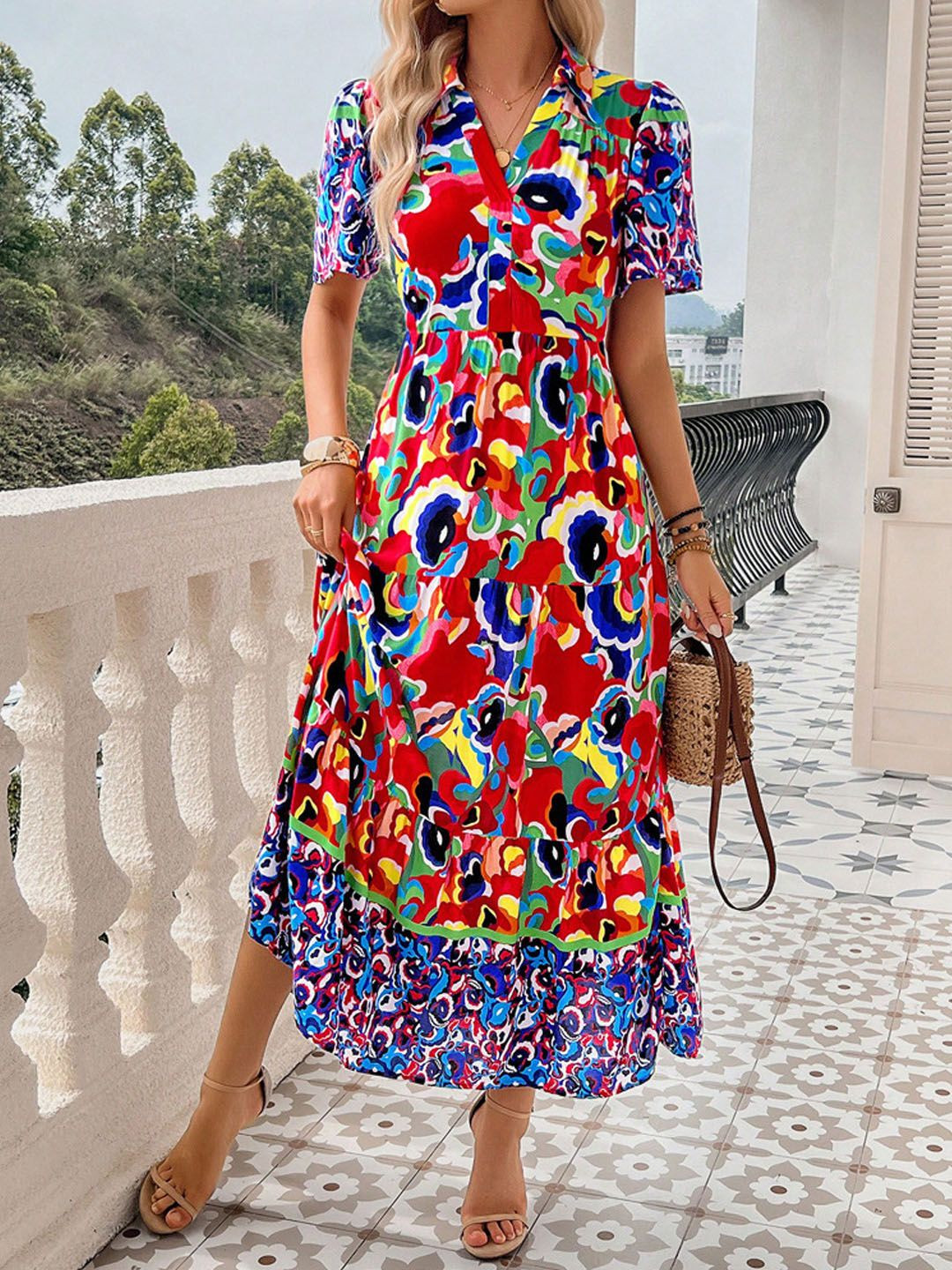 StyleCast Women Floral Printed Maxi Dress, Red
StyleCast Women Floral Printed Maxi Dress, Red