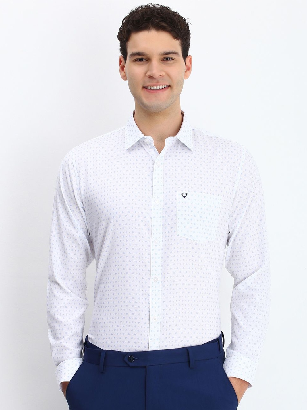Allen Solly Men Spread Collar Micro Ditsy Printed Cotton Slim Fit Formal Shirt, White
Allen Solly Men Spread Collar Micro Ditsy Printed Cotton Slim Fit Formal Shirt, White