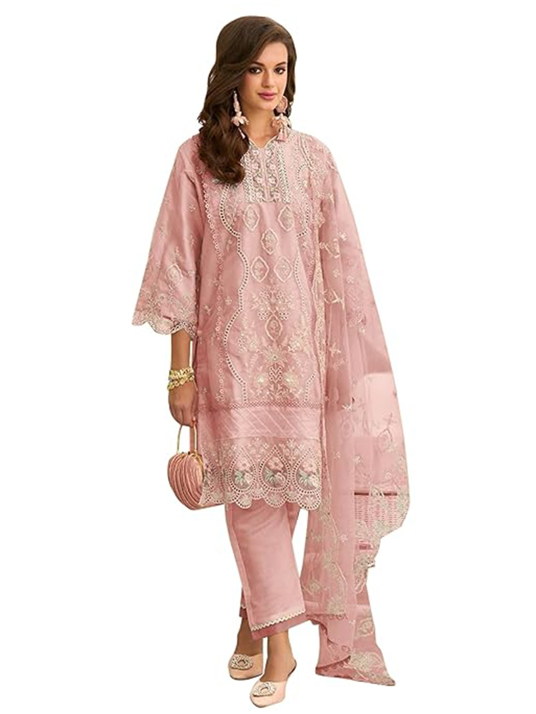 Aika Ethnic Motifs Embroidered Fox Georgette Semi Stitched Kurta with Trouser & Dupatta, Peach
Aika Ethnic Motifs Embroidered Fox Georgette Semi Stitched Kurta with Trouser & Dupatta, Peach