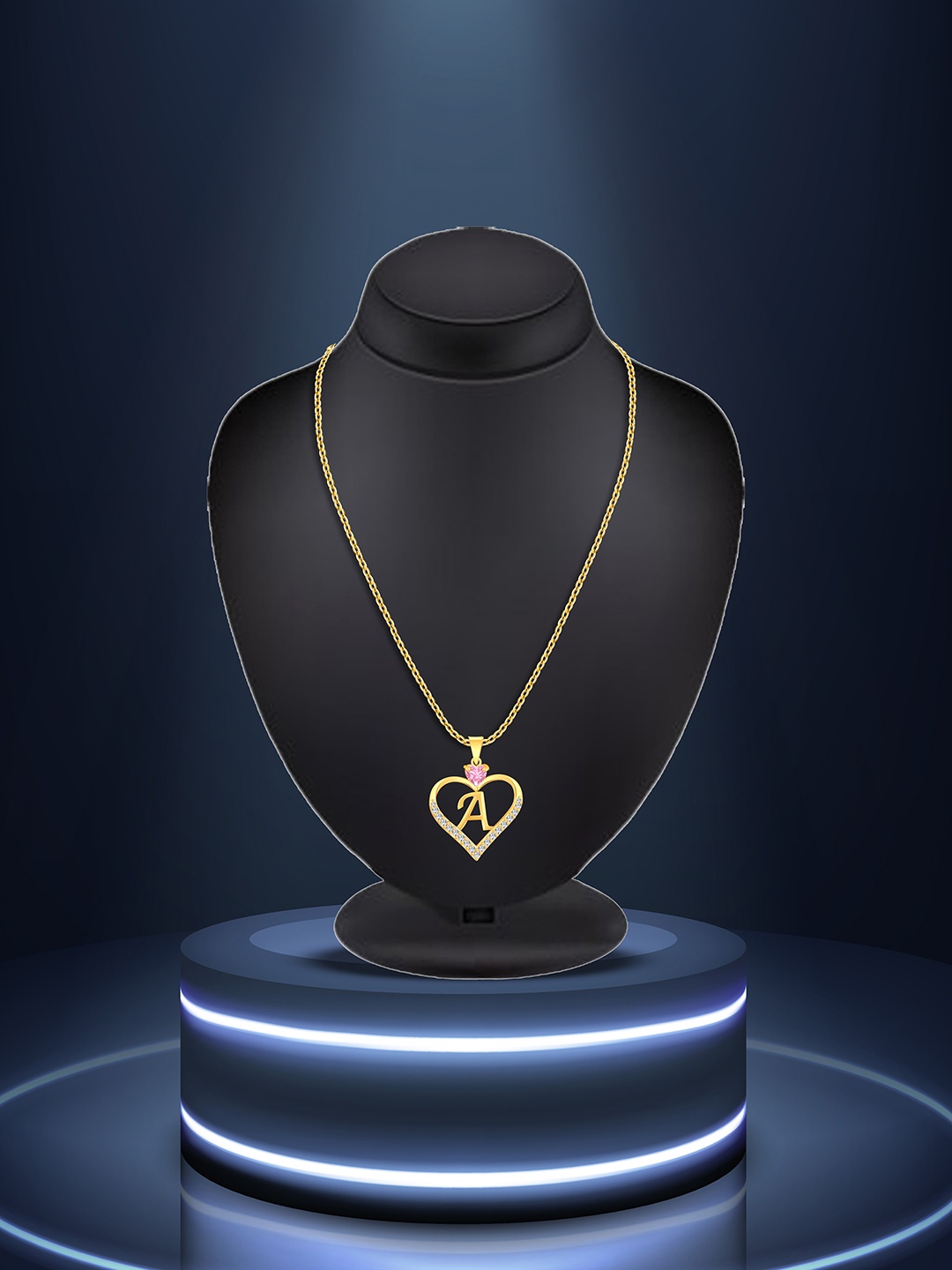 Lila Gold-Plated CZ Studded Alphabet 'A' Heart Shaped Stainless Steel Pendant & Chain
Lila Gold-Plated CZ Studded Alphabet 'A' Heart Shaped Stainless Steel Pendant & Chain