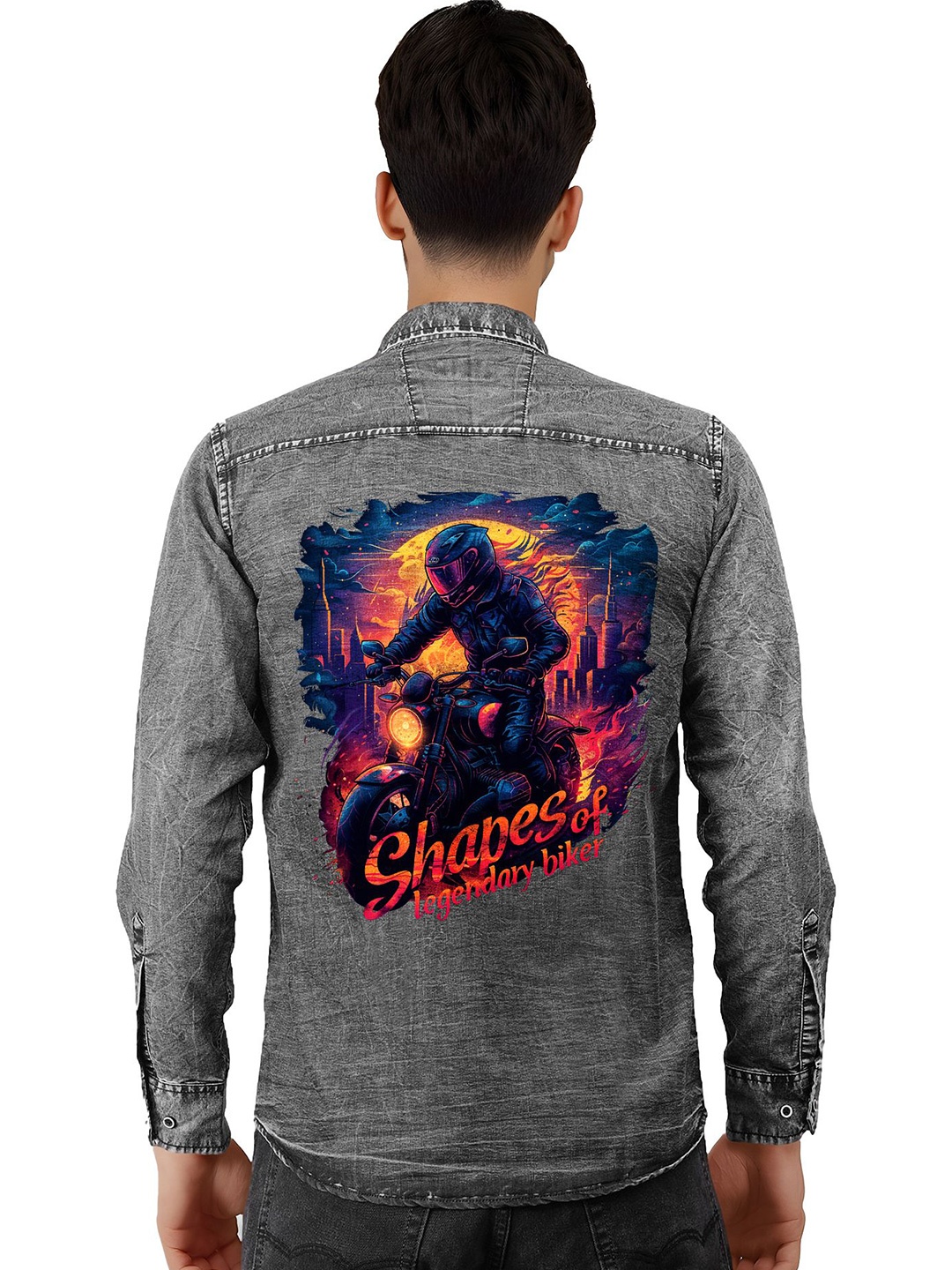 fanideaz Men Classic Cutaway Collar Graphic Printed Denim Casual Shirt, Charcoal
fanideaz Men Classic Cutaway Collar Graphic Printed Denim Casual Shirt, Charcoal