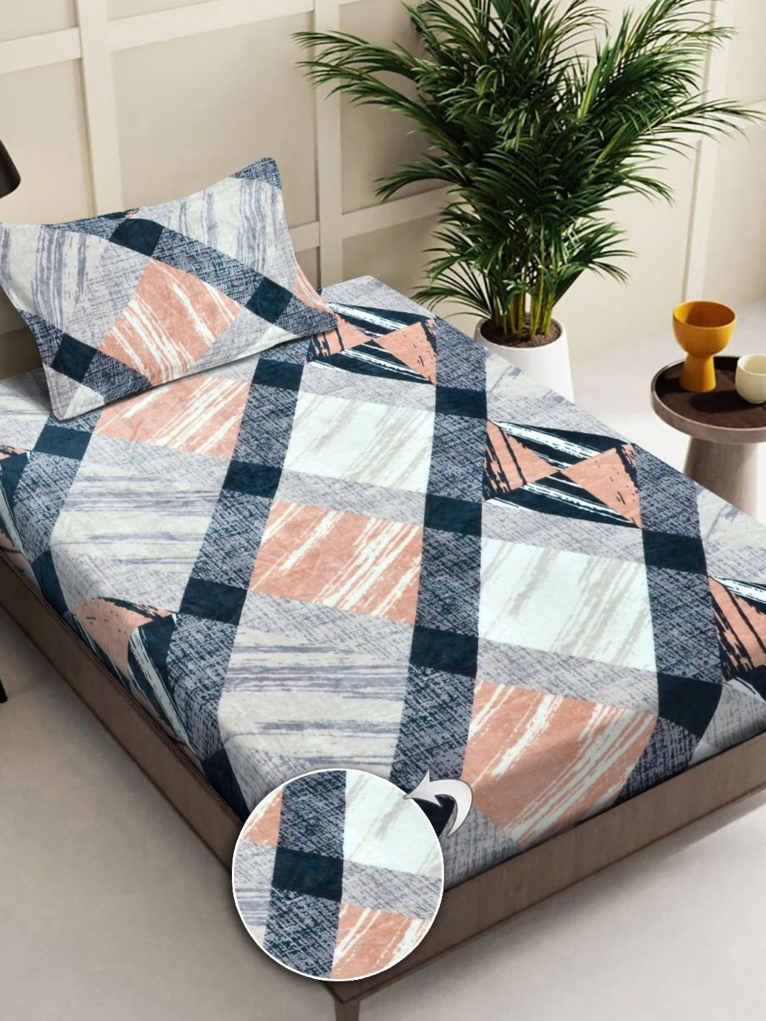 FABINALIV White Geometric 300 TC Single Bedsheet with 1 Pillow Covers 2.20 x 1.50 Mts
FABINALIV White Geometric 300 TC Single Bedsheet with 1 Pillow Covers 2.20 x 1.50 Mts