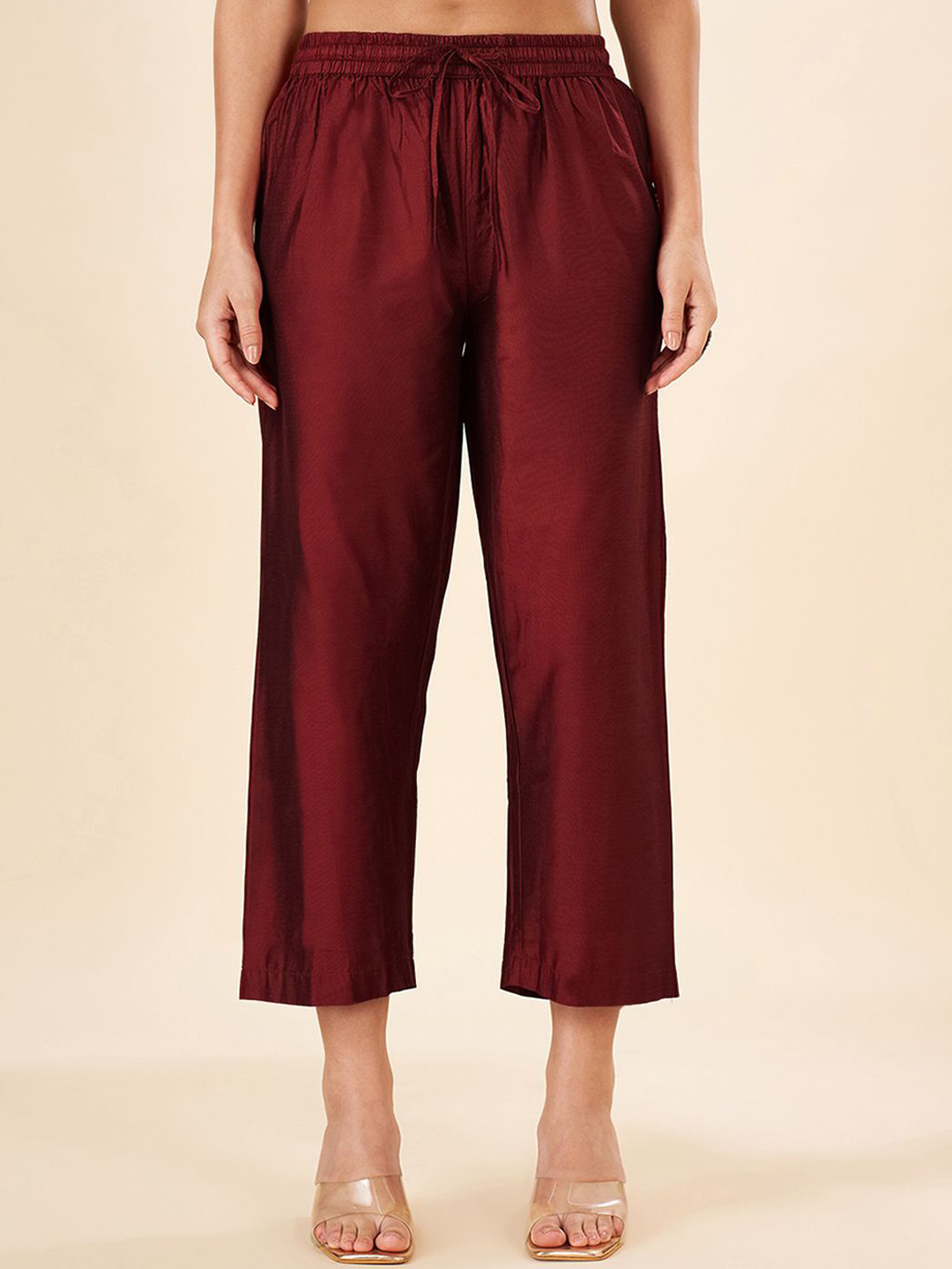 RANGMANCH BY PANTALOONS Women Trousers, Red
RANGMANCH BY PANTALOONS Women Trousers, Red