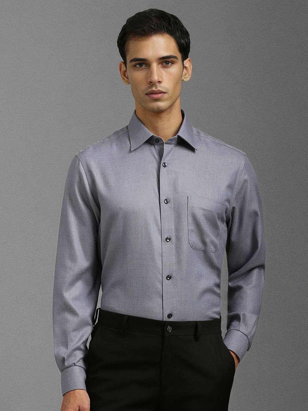 Louis Philippe Men Classic Spread Collar Micro Ditsy Printed Cotton Formal Shirt, Grey
Louis Philippe Men Classic Spread Collar Micro Ditsy Printed Cotton Formal Shirt, Grey