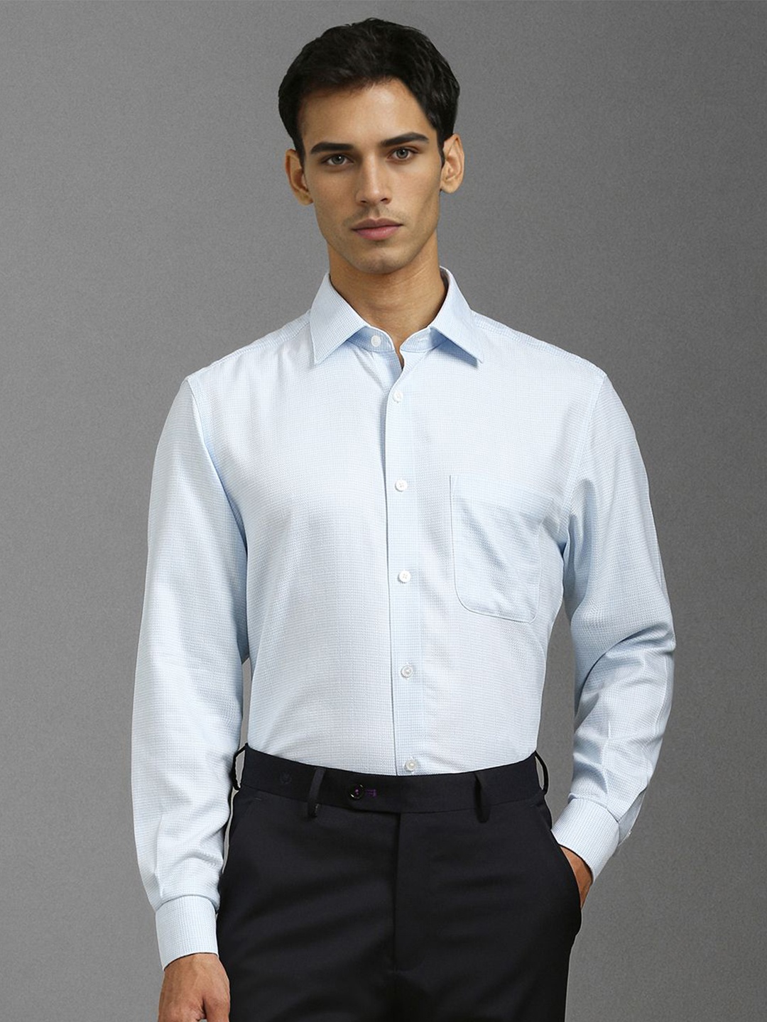 Louis Philippe Men Classic Spread Collar Textured Cotton Formal Shirt, Turquoise blue
Louis Philippe Men Classic Spread Collar Textured Cotton Formal Shirt, Turquoise blue