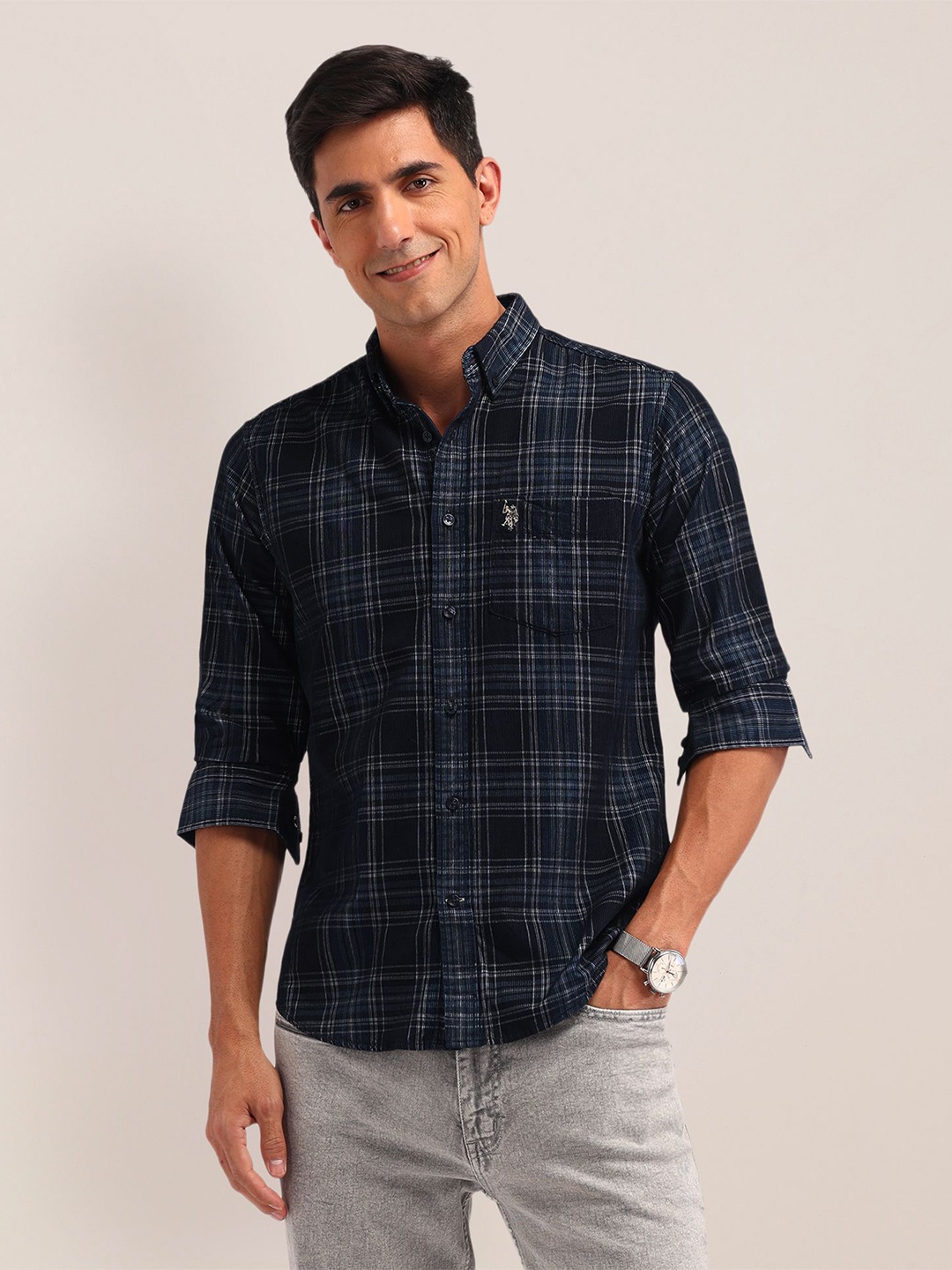 U.S. Polo Assn. Men Classic Button-Down Collar Checks Printed Cotton Casual Shirt, Blue
U.S. Polo Assn. Men Classic Button-Down Collar Checks Printed Cotton Casual Shirt, Blue
