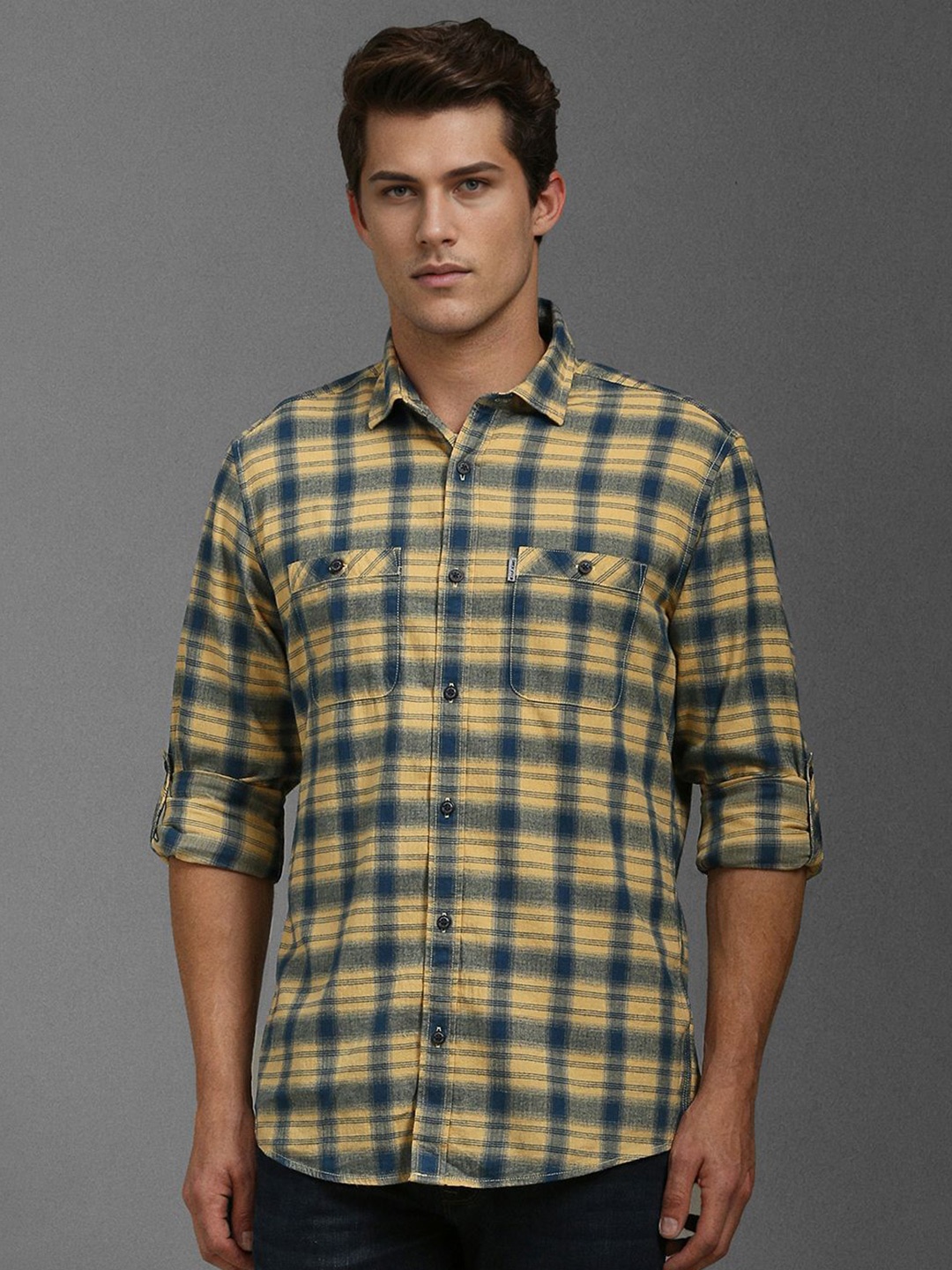 Louis Philippe Jeans Men Spread Collar Checks Printed Cotton Slim Fit Casual Shirt, Blue
Louis Philippe Jeans Men Spread Collar Checks Printed Cotton Slim Fit Casual Shirt, Blue