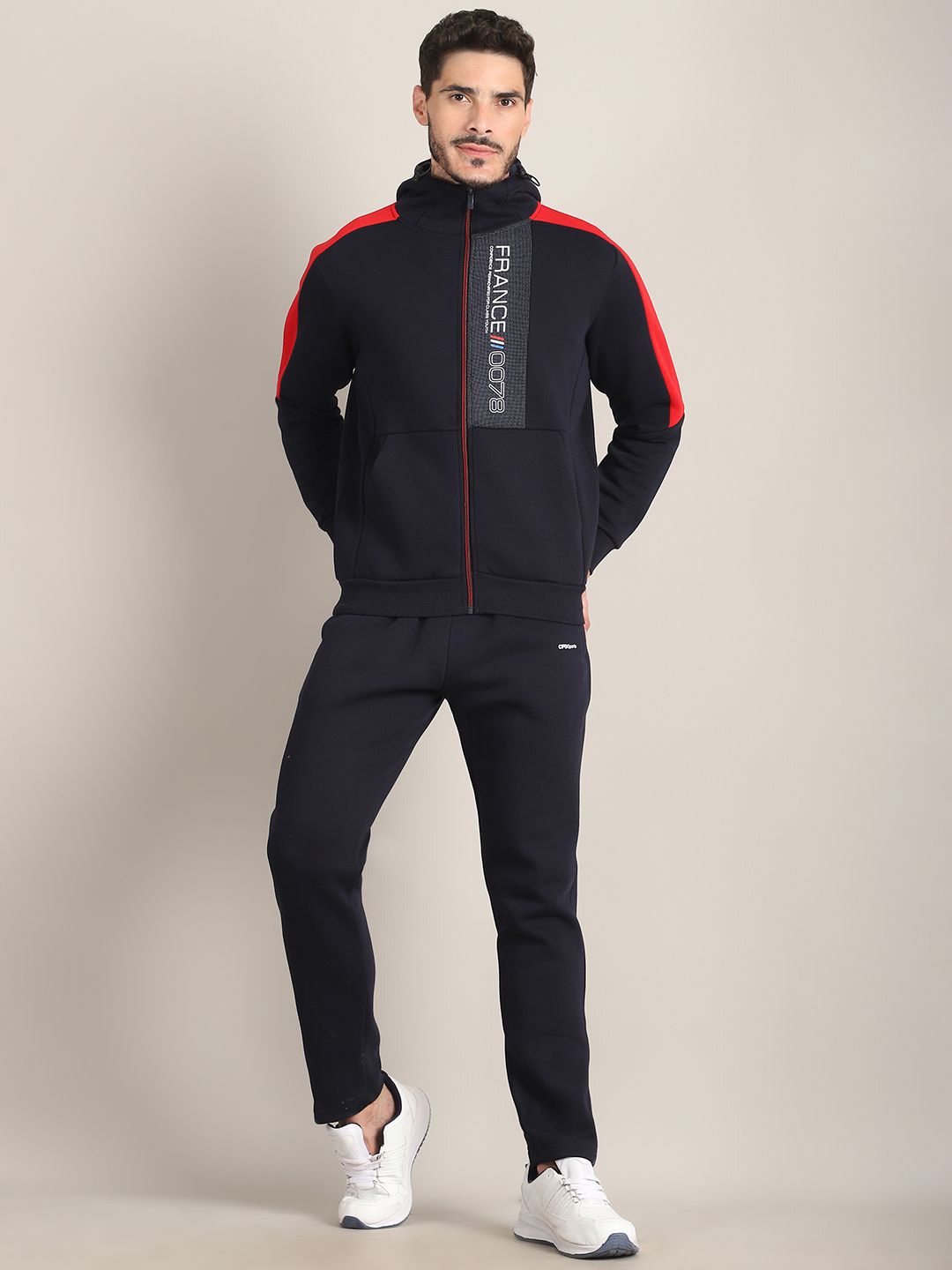 CONFIDENCE Men Printed Hooded Full-Sleeve Mid-Rise Regular Fit Tracksuits, Navy blue
CONFIDENCE Men Printed Hooded Full-Sleeve Mid-Rise Regular Fit Tracksuits, Navy blue