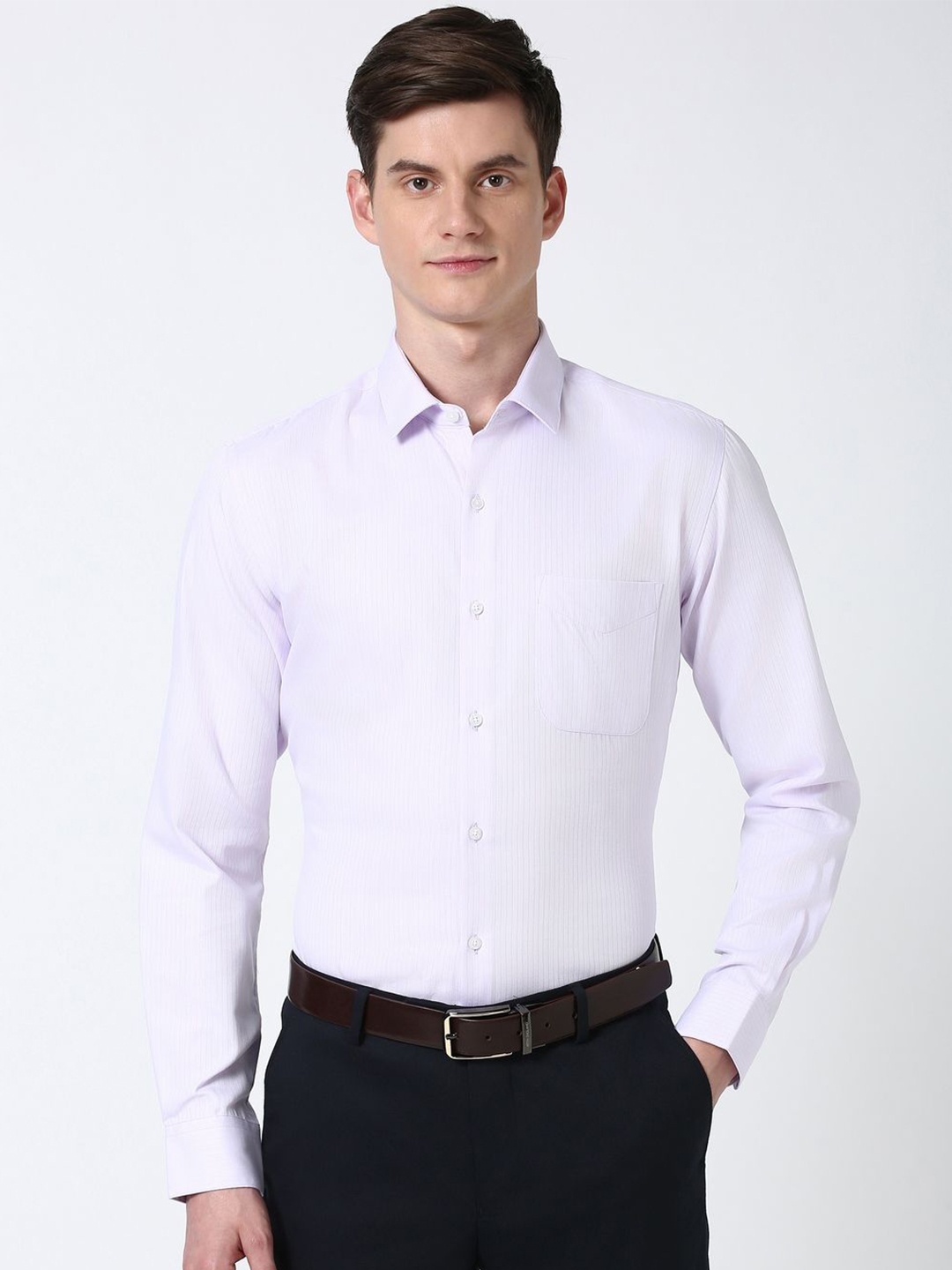Peter England Men Spread Collar Vertical Striped Cotton Slim Fit Casual Shirt, White
Peter England Men Spread Collar Vertical Striped Cotton Slim Fit Casual Shirt, White