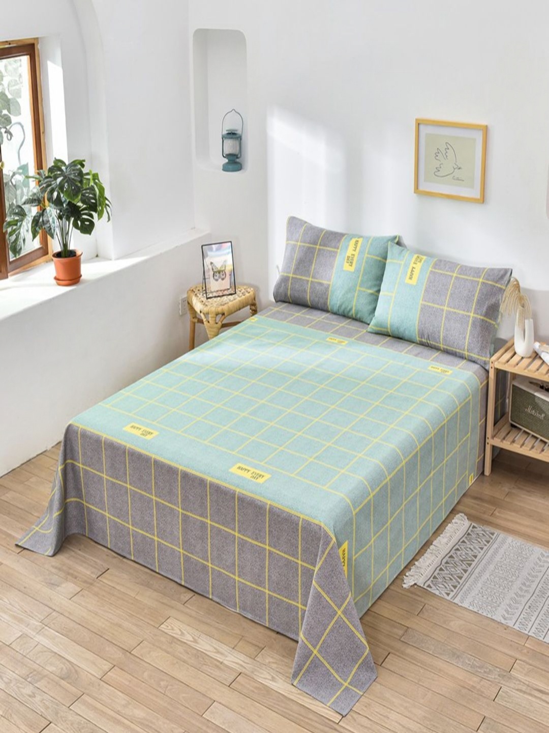 JC HOME Green & Grey Geometric Cotton 230 TC Double Queen Bedsheet Set-1.80 m x 2.30 m
JC HOME Green & Grey Geometric Cotton 230 TC Double Queen Bedsheet Set-1.80 m x 2.30 m