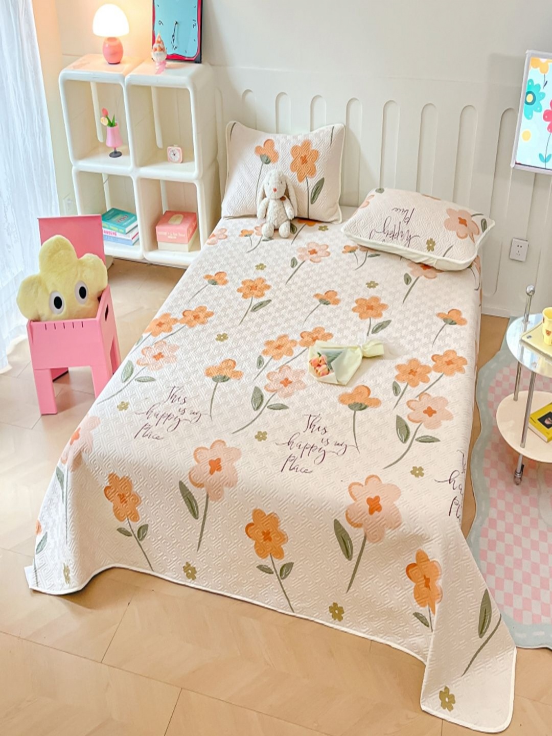 JC HOME Beige & Orange Printed Floral Pure Cotton Double Bed Cover With Pillow Covers
JC HOME Beige & Orange Printed Floral Pure Cotton Double Bed Cover With Pillow Covers