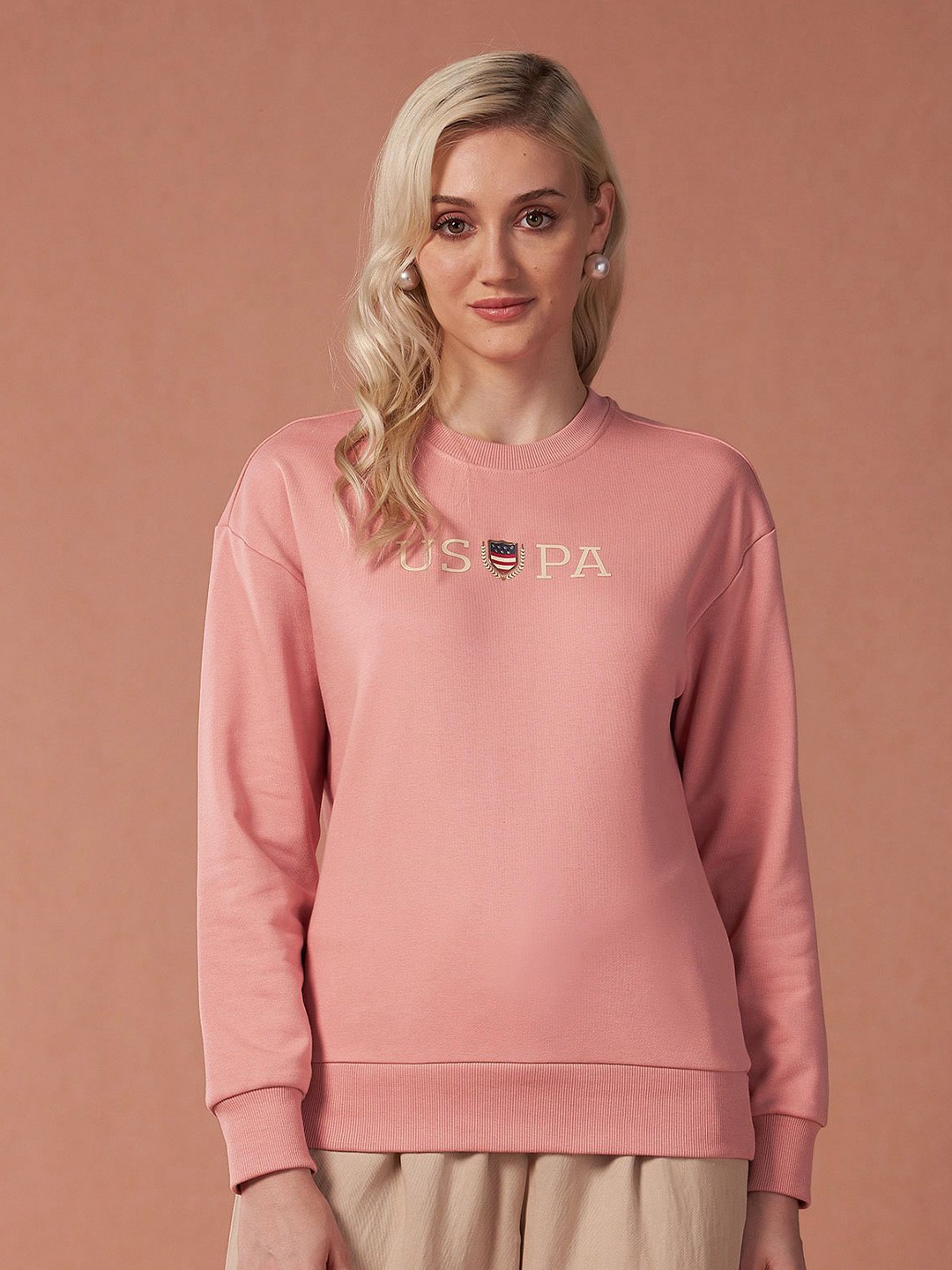 U.S. Polo Assn. Women Cotton Printed Long Sleeves Round Neck Sweatshirt, Pink
U.S. Polo Assn. Women Cotton Printed Long Sleeves Round Neck Sweatshirt, Pink