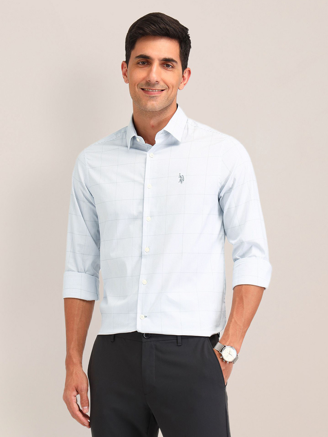 U.S. Polo Assn. Men Classic Spread Collar Checks Printed Cotton Casual Shirt, Blue
U.S. Polo Assn. Men Classic Spread Collar Checks Printed Cotton Casual Shirt, Blue