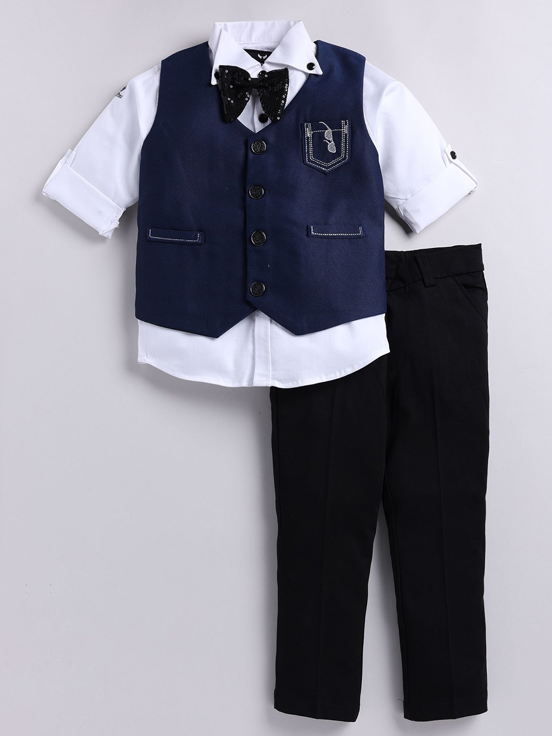 LITTLE COLLARS Boys Shirt Collar Long Sleeves Shirt With Trouser With Waistcoat, Navy blue
LITTLE COLLARS Boys Shirt Collar Long Sleeves Shirt With Trouser With Waistcoat, Navy blue