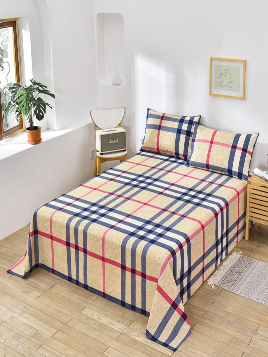 JC HOME Yellow & Blue Geometric Pure Cotton 230 TC Queen Bedsheet Set 1.80 m x 2.30 m
JC HOME Yellow & Blue Geometric Pure Cotton 230 TC Queen Bedsheet Set 1.80 m x 2.30 m