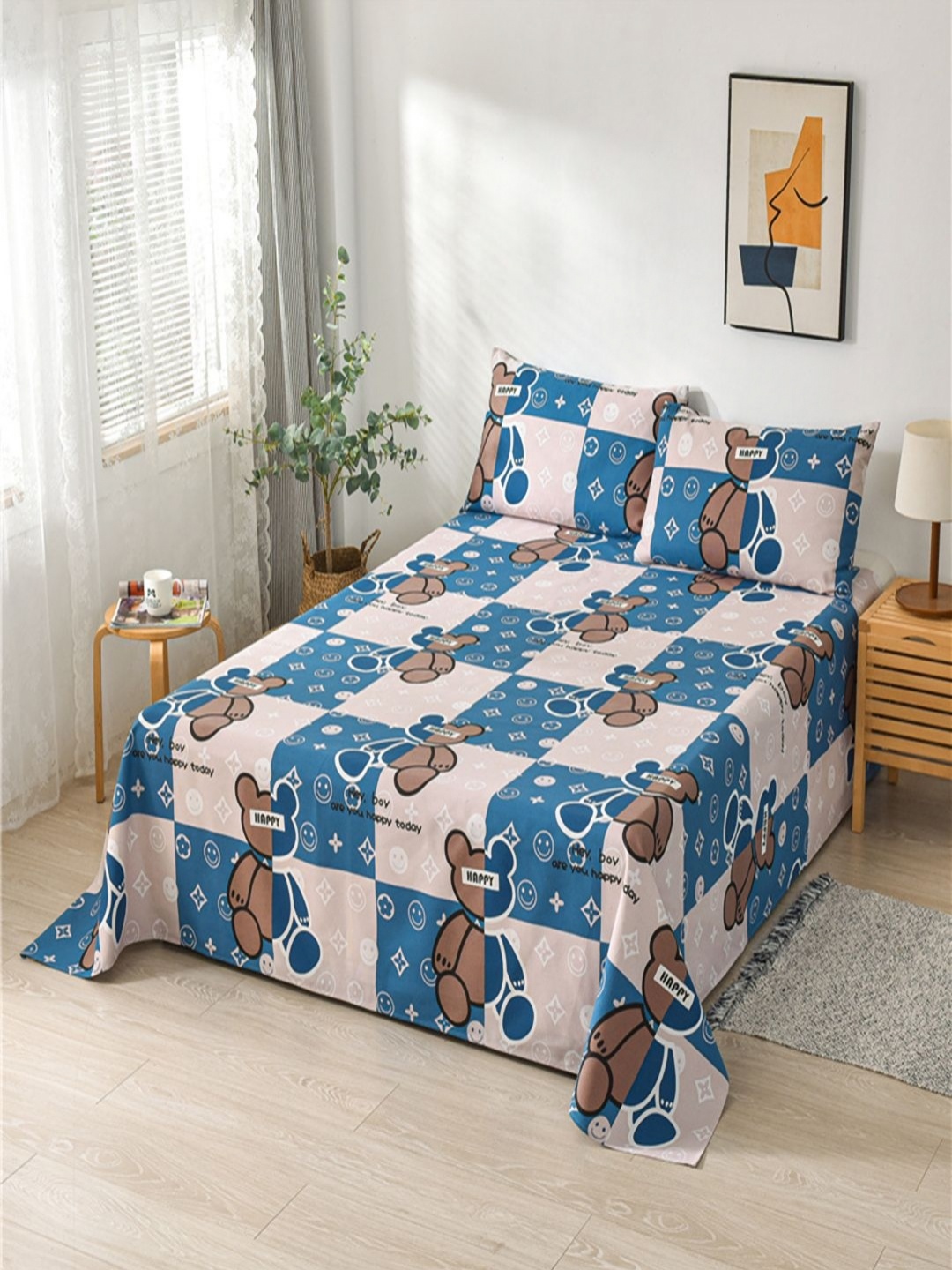 JC HOME Blue & Brown Ethnic Motifs Pure Cotton 230 TC King Bedsheet Set 2 m x 2.30 m
JC HOME Blue & Brown Ethnic Motifs Pure Cotton 230 TC King Bedsheet Set 2 m x 2.30 m
