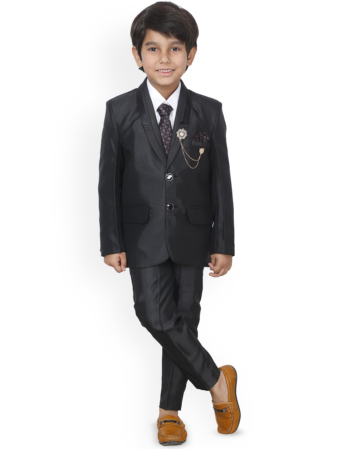 BAESD Boys 4-Pcs Regular Fit Blazer and Trousers Single Breasted Suits With Shirt and Tie, Black
BAESD Boys 4-Pcs Regular Fit Blazer and Trousers Single Breasted Suits With Shirt and Tie, Black