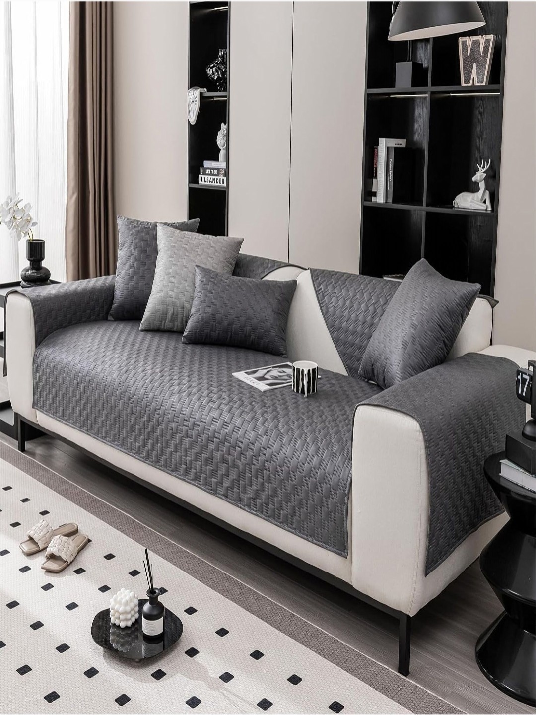 HOUSE OF QUIRK Charcoal Textured Triple Seater Luxury Waterproof Anti-Slip Sofa Cover
HOUSE OF QUIRK Charcoal Textured Triple Seater Luxury Waterproof Anti-Slip Sofa Cover