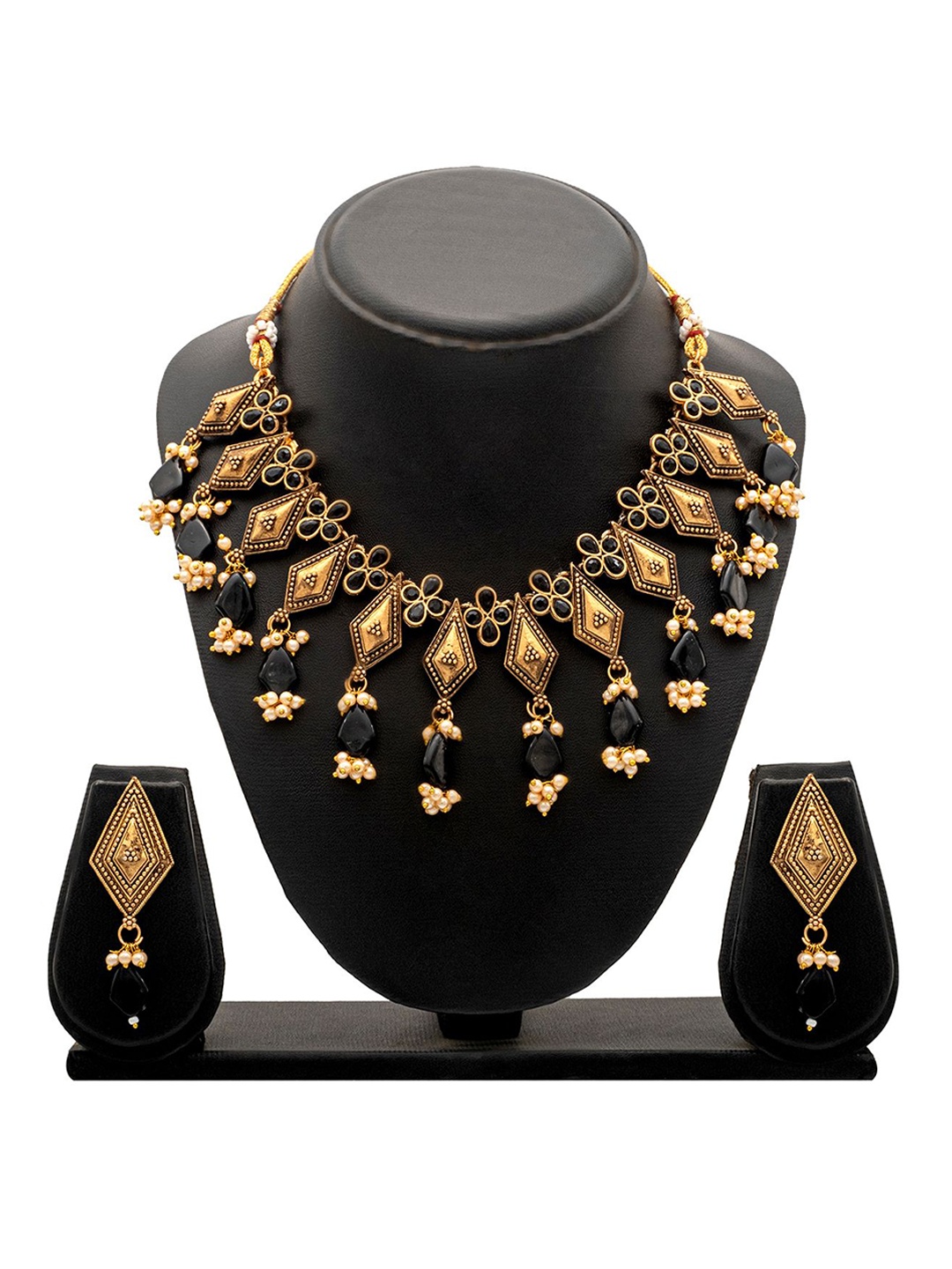 Shining Jewel - By Shivansh Antique Gold-Plated CZ Stone Studded & Beaded Jewellery Set
Shining Jewel - By Shivansh Antique Gold-Plated CZ Stone Studded & Beaded Jewellery Set