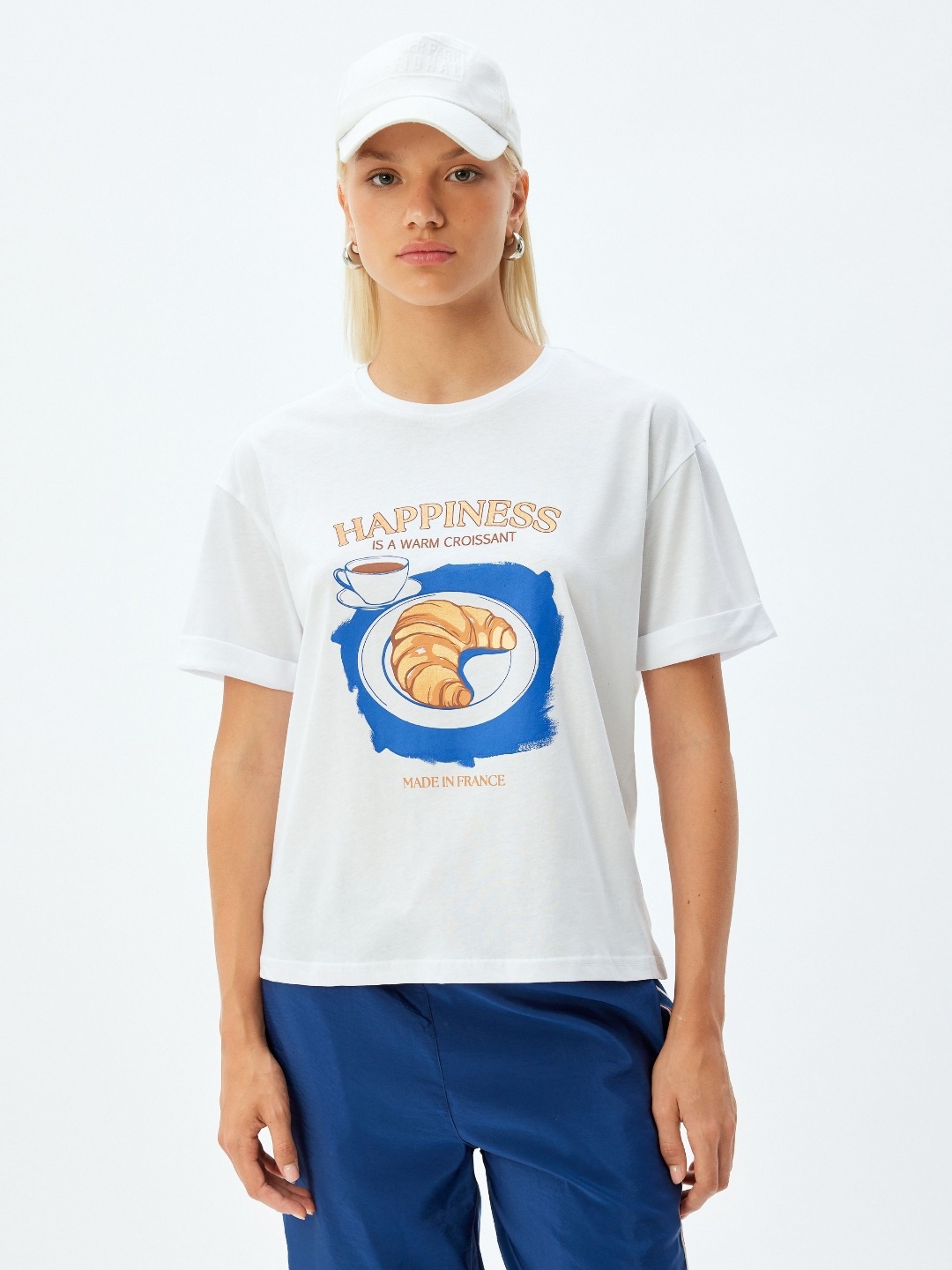 Koton Women Graphic Printed Round Neck Cotton Oversized T-shirt, White
Koton Women Graphic Printed Round Neck Cotton Oversized T-shirt, White