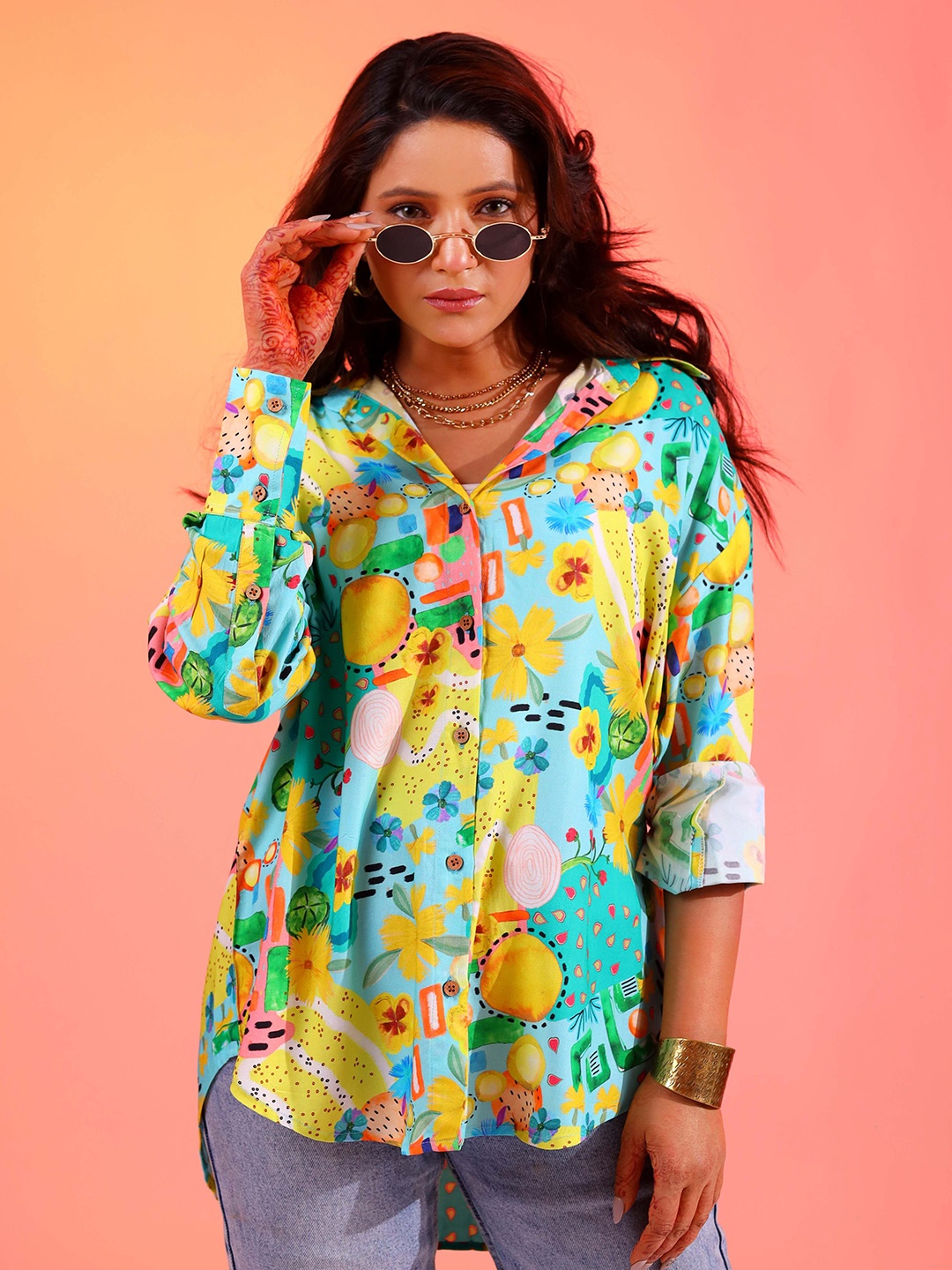 DALCHINII Women Relaxed Spread Collar Floral Printed Cotton Oversized Casual Shirt, Blue
DALCHINII Women Relaxed Spread Collar Floral Printed Cotton Oversized Casual Shirt, Blue