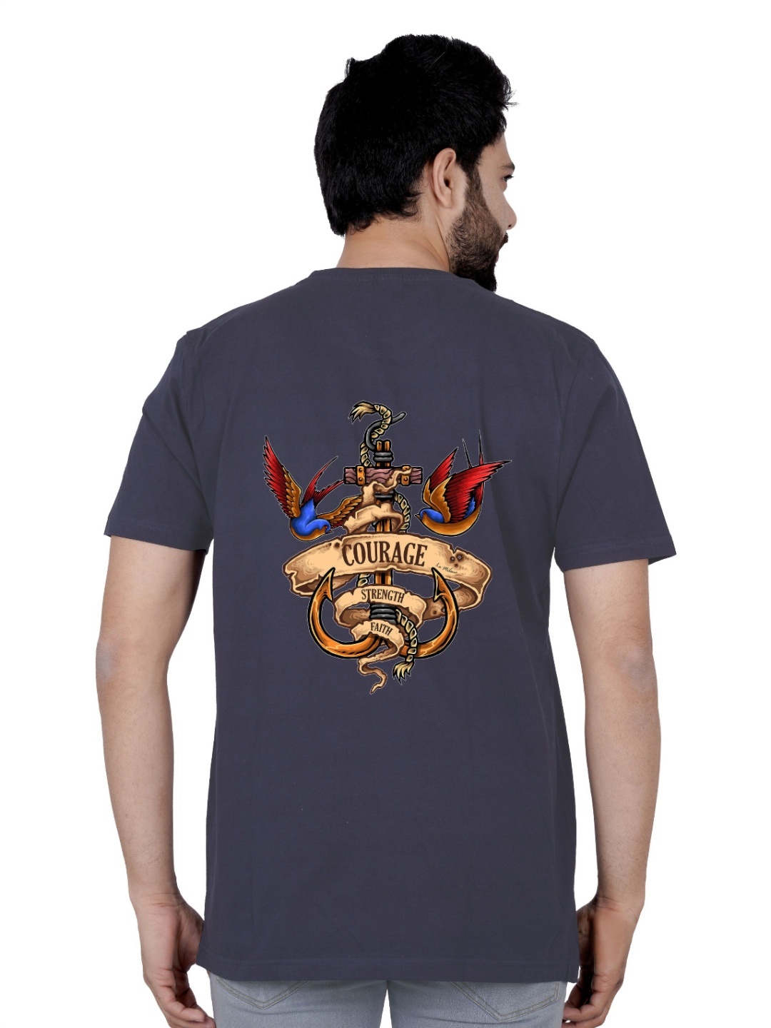 LA MILANO Men Graphic Printed Round Neck Pure Cotton Slim Fit T-shirt, Navy blue
LA MILANO Men Graphic Printed Round Neck Pure Cotton Slim Fit T-shirt, Navy blue