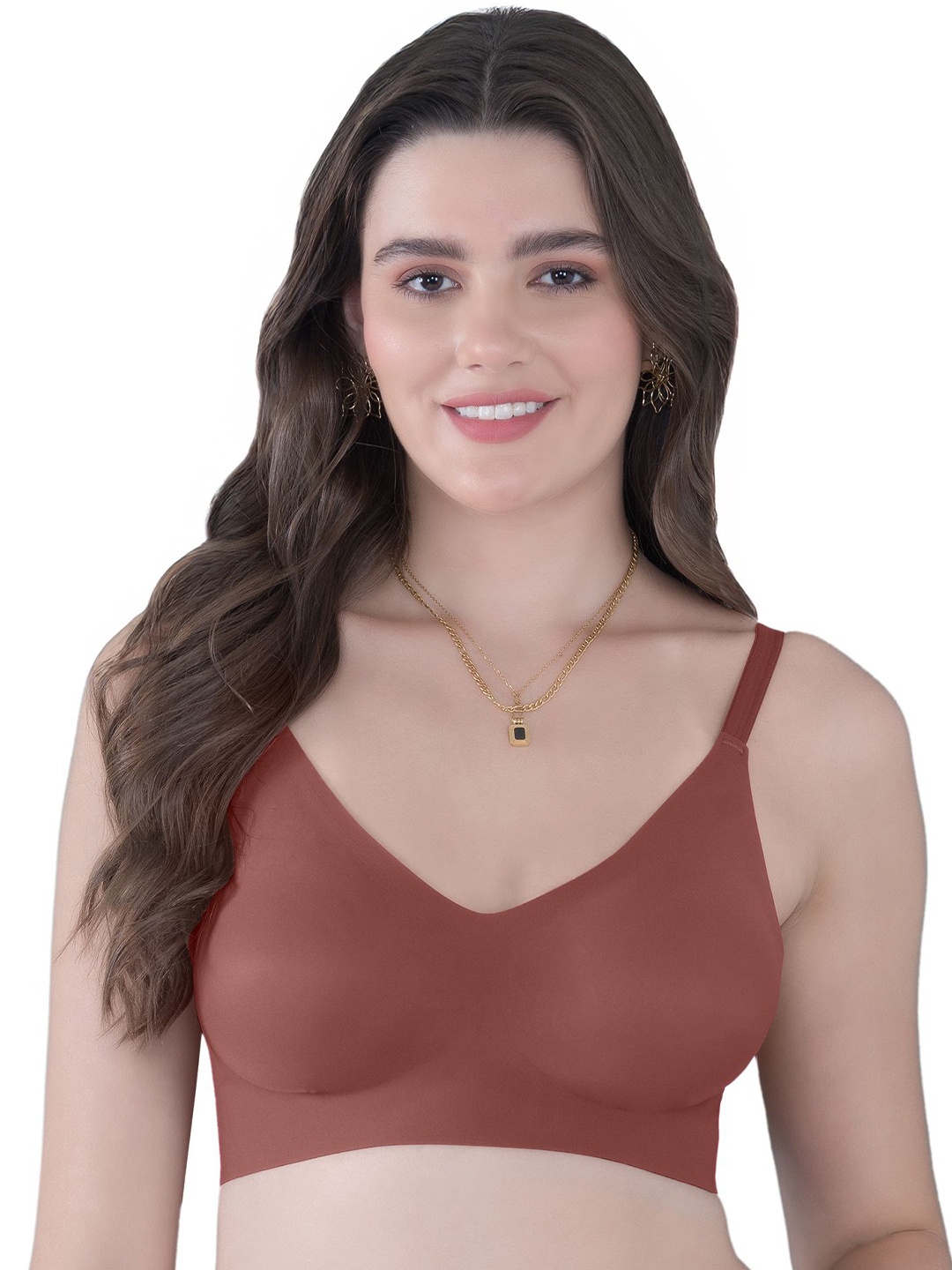 Tweens Lightly Padded Invisibra Elastic-Free Bottom Band Seamless Bonded Bra, Brown
Tweens Lightly Padded Invisibra Elastic-Free Bottom Band Seamless Bonded Bra, Brown
