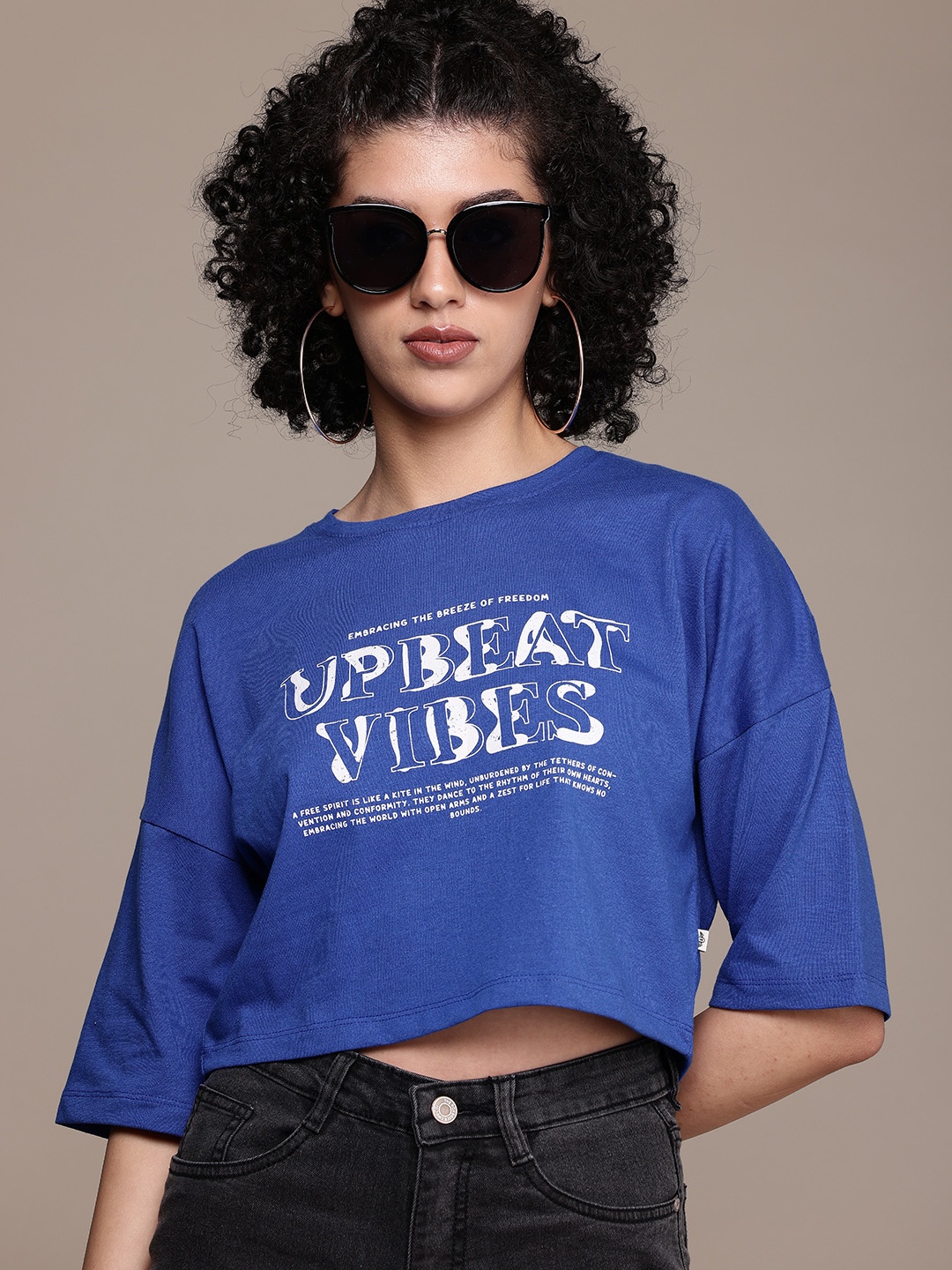 The Roadster Life Co. Typography Printed Drop-Shoulder Sleeves Boxy Crop T-shirt, Blue
The Roadster Life Co. Typography Printed Drop-Shoulder Sleeves Boxy Crop T-shirt, Blue
