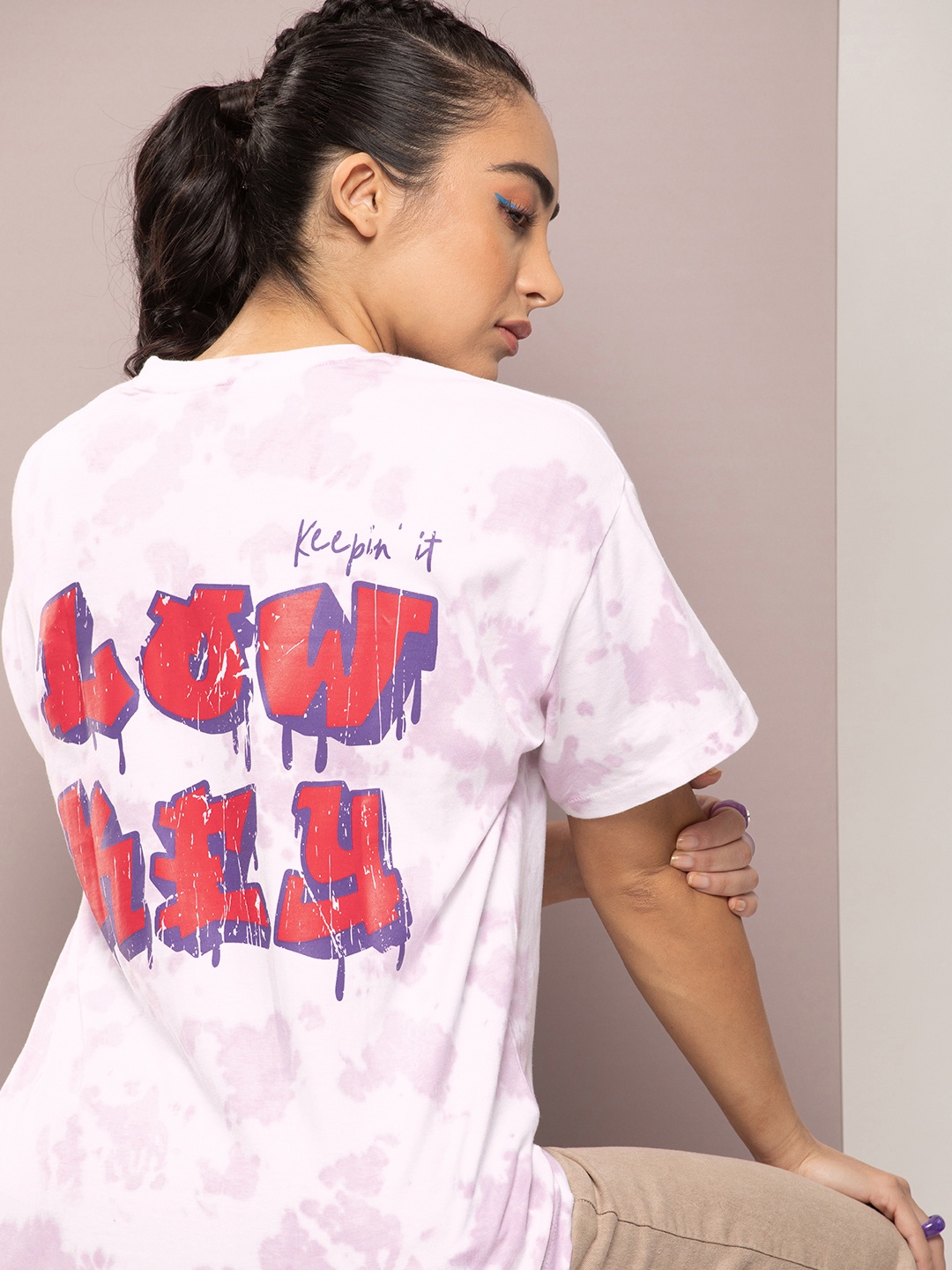 Kook N Keech Women Tie & Dye Back Print Drop-Shoulder Sleeves Cotton Oversized T-shirt, Purple
Kook N Keech Women Tie & Dye Back Print Drop-Shoulder Sleeves Cotton Oversized T-shirt, Purple