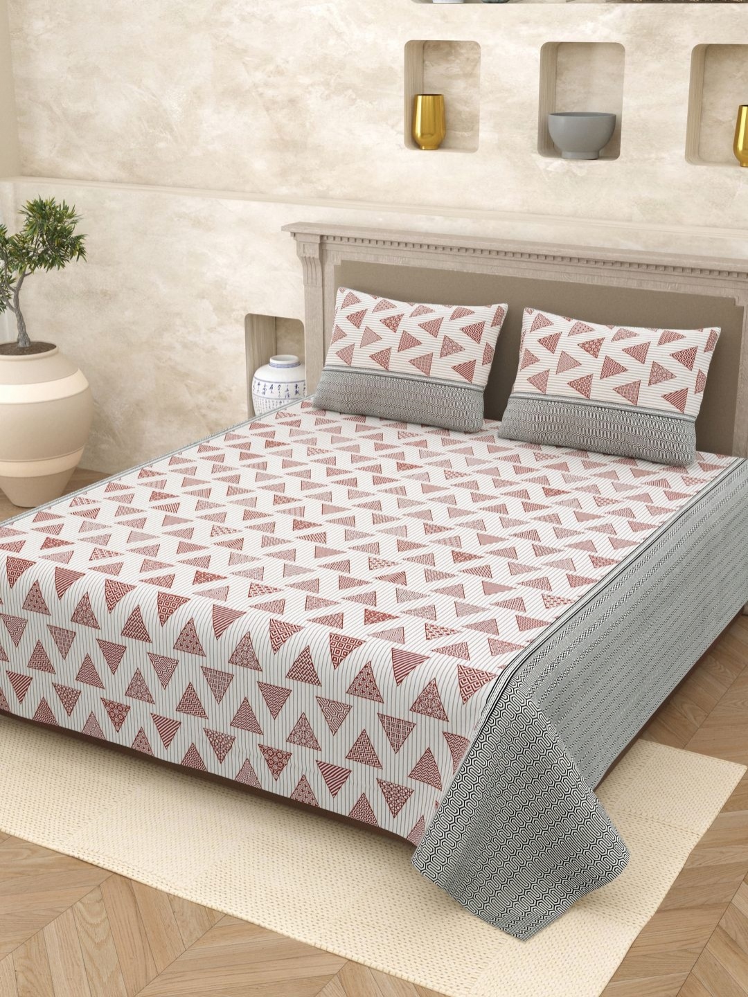 Homez Sparrow Elegant selection Maroon 210 TC Cotton Queen Bedsheet Set - 2.20 M x 2.65 M, Grey
Homez Sparrow Elegant selection Maroon 210 TC Cotton Queen Bedsheet Set - 2.20 M x 2.65 M, Grey