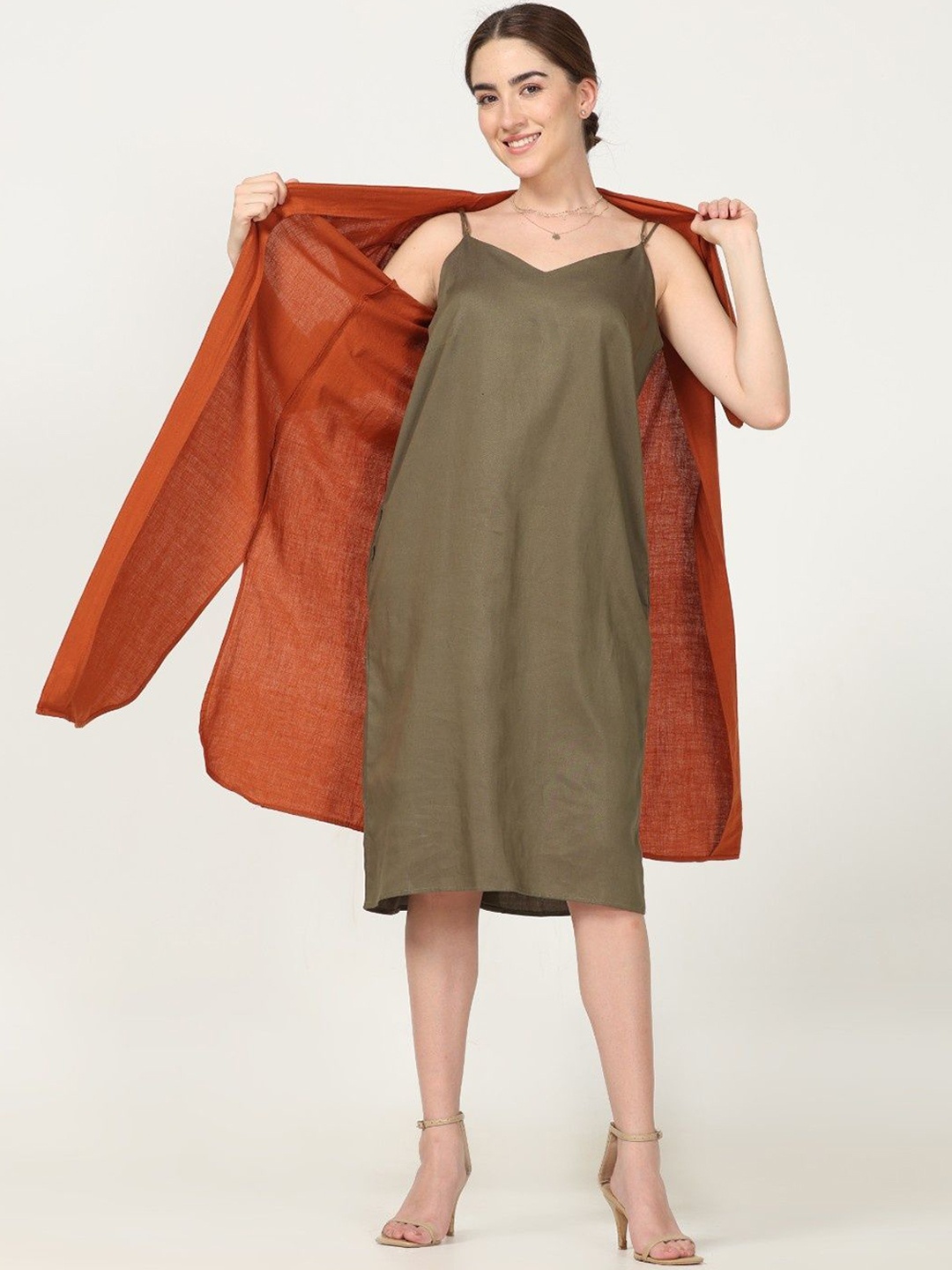 Saltpetre Women Collarless Solid Organic Cotton Formal Open Front Jacket, Orange
Saltpetre Women Collarless Solid Organic Cotton Formal Open Front Jacket, Orange
