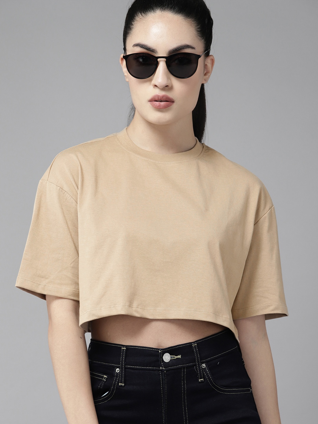 The Roadster Lifestyle Co. Drop-Shoulder Sleeves Pure Cotton Boxy Super Crop T-shirt, Beige
The Roadster Lifestyle Co. Drop-Shoulder Sleeves Pure Cotton Boxy Super Crop T-shirt, Beige